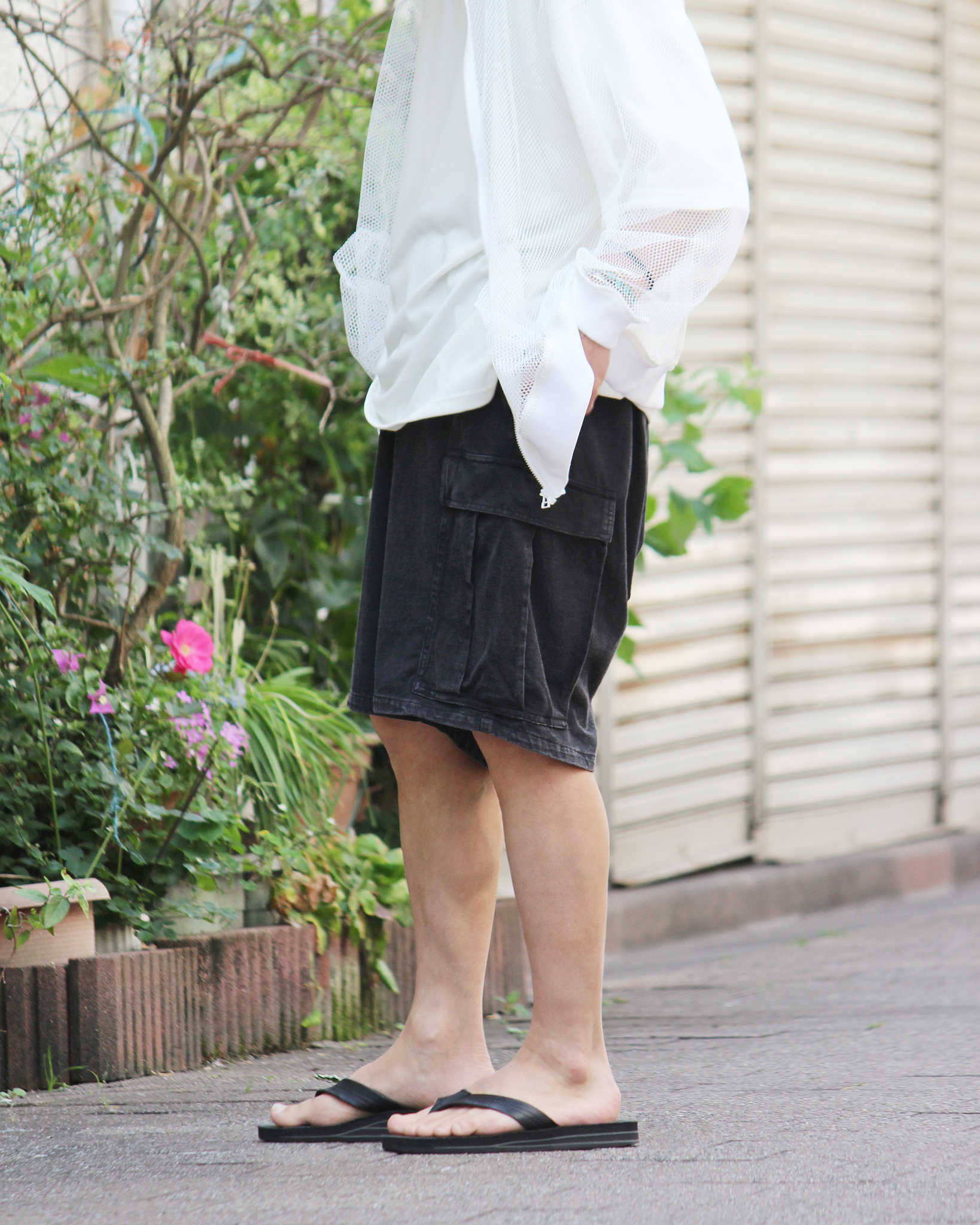 IMPRESTORE インプレストア / Randy shorts t-cloth V.D ランディー | Easy trousers Shorts イージートラウザーズショーツ (FADED BLACK フェイデットブラック)