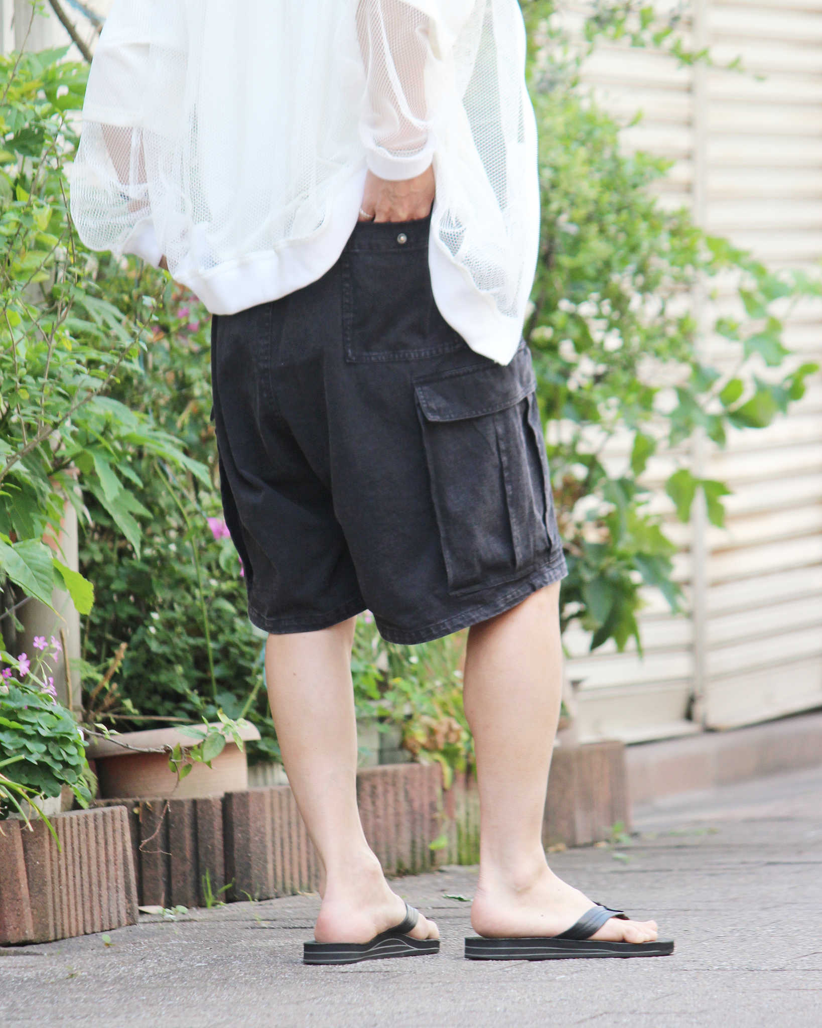 IMPRESTORE インプレストア / Randy shorts t-cloth V.D ランディー | Easy trousers Shorts イージートラウザーズショーツ (FADED BLACK フェイデットブラック)