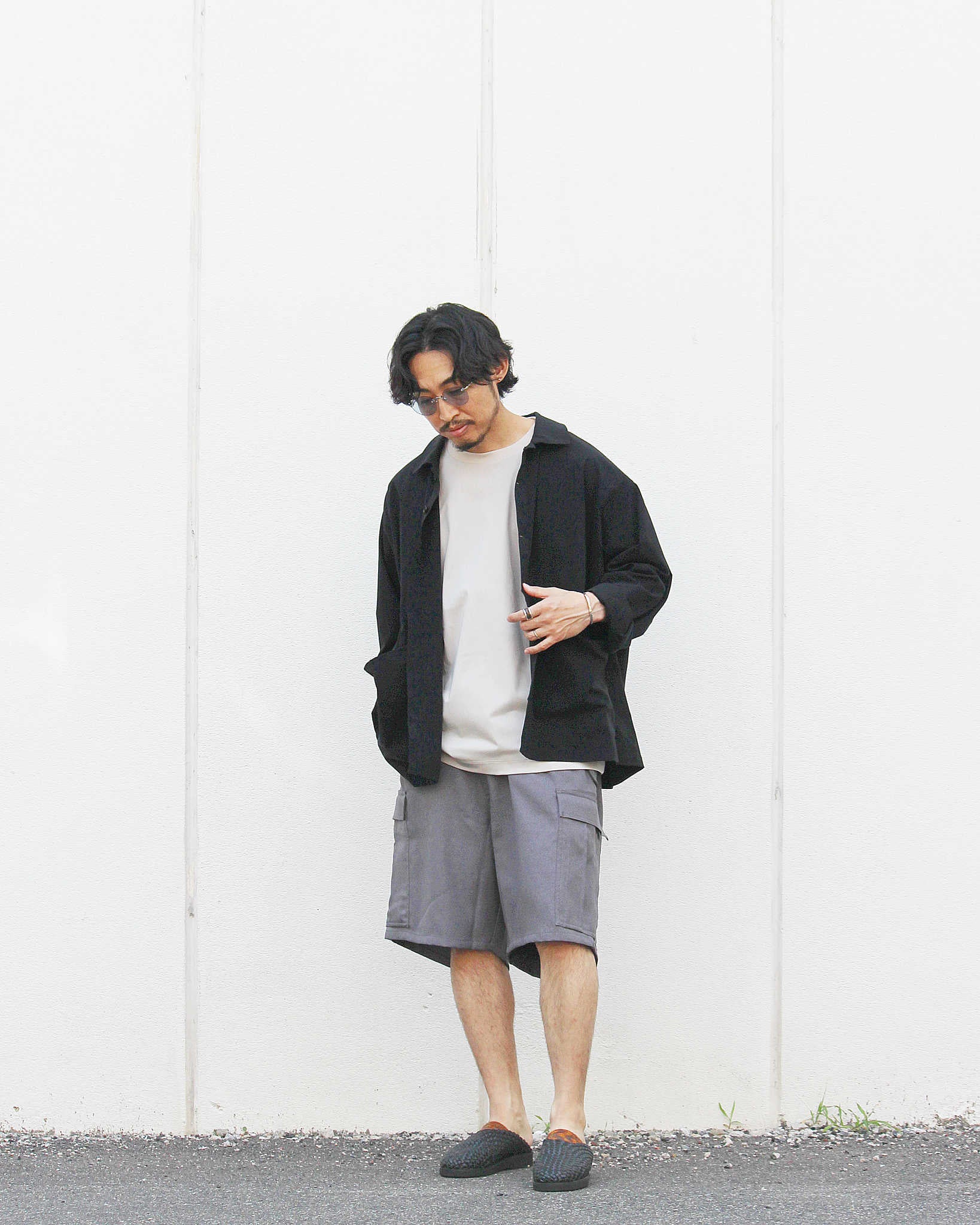 IMPRESTORE インプレストア / Randy shorts-sta-prest ランディー | Easy trousers Shorts イージートラウザーズショーツ (GRAY グレー)
