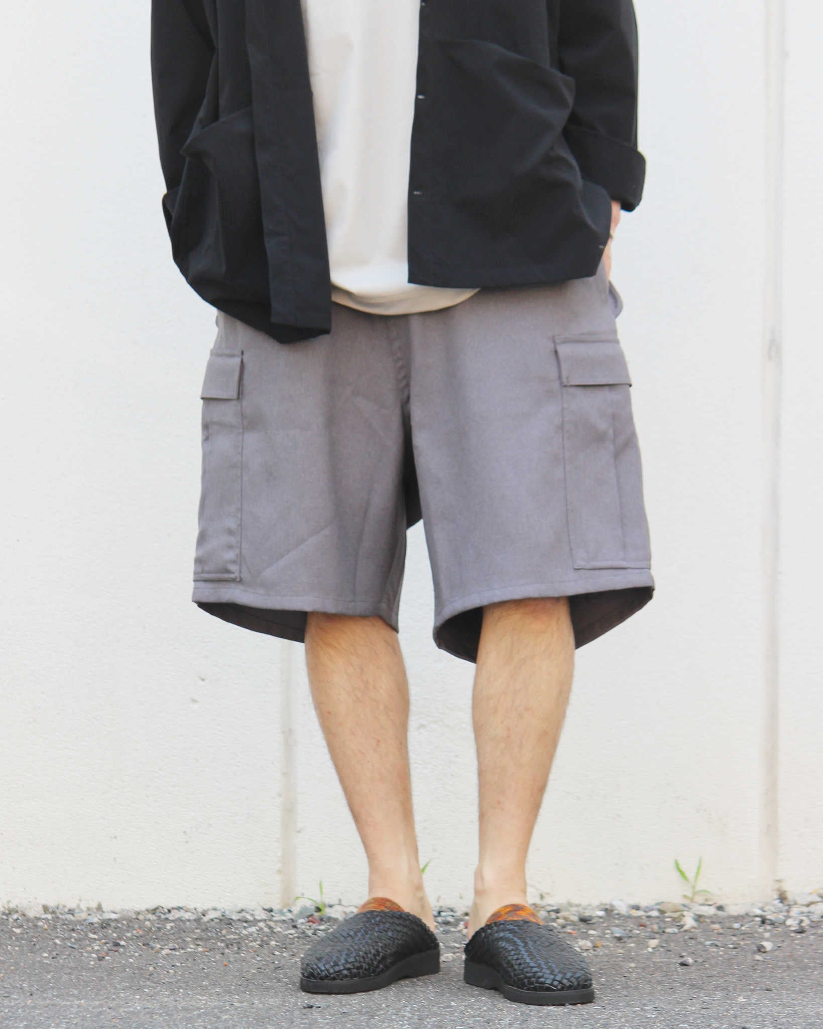 IMPRESTORE インプレストア / Randy shorts-sta-prest ランディー | Easy trousers Shorts イージートラウザーズショーツ (GRAY グレー)