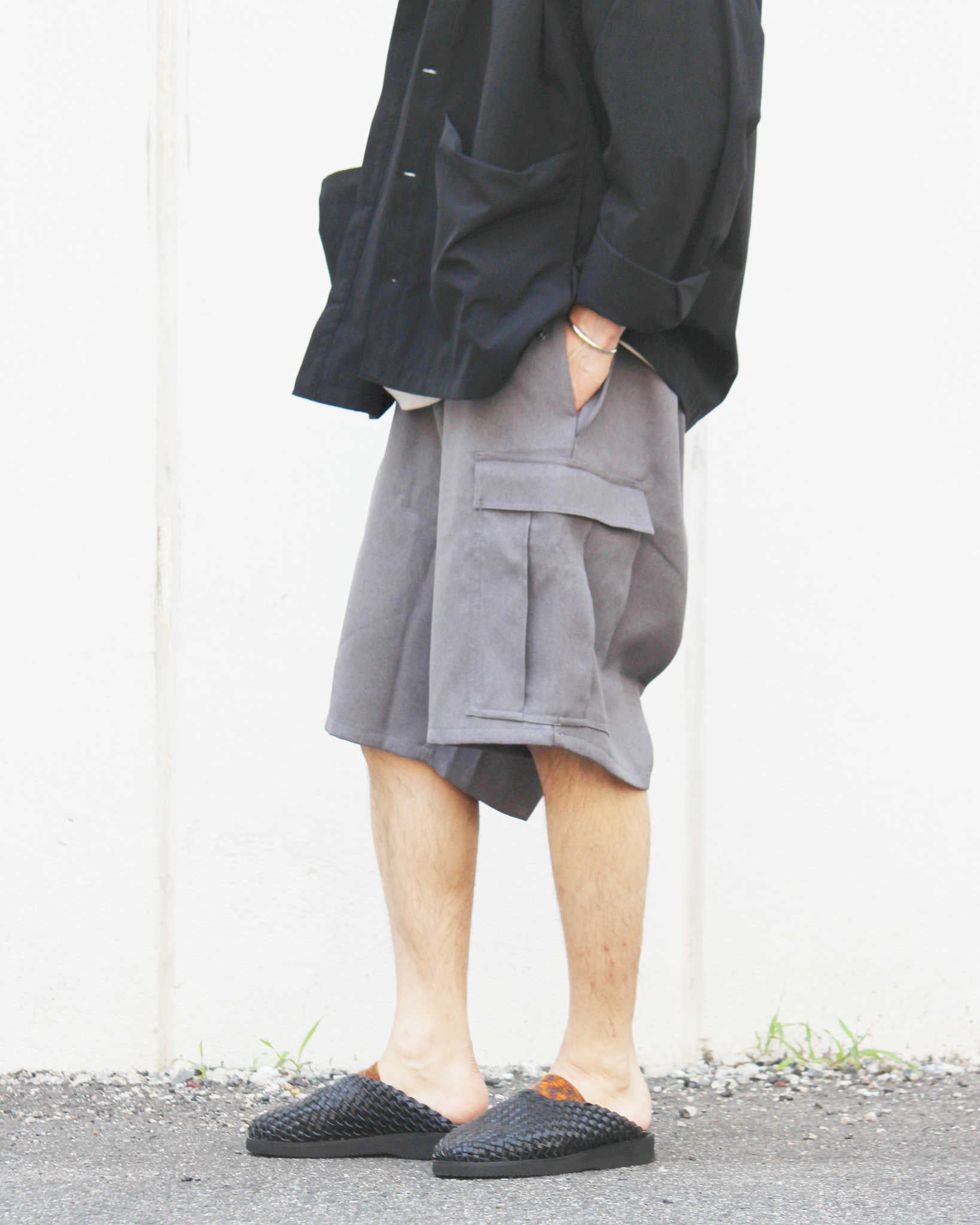 IMPRESTORE インプレストア / Randy shorts-sta-prest ランディー | Easy trousers Shorts イージートラウザーズショーツ (GRAY グレー)