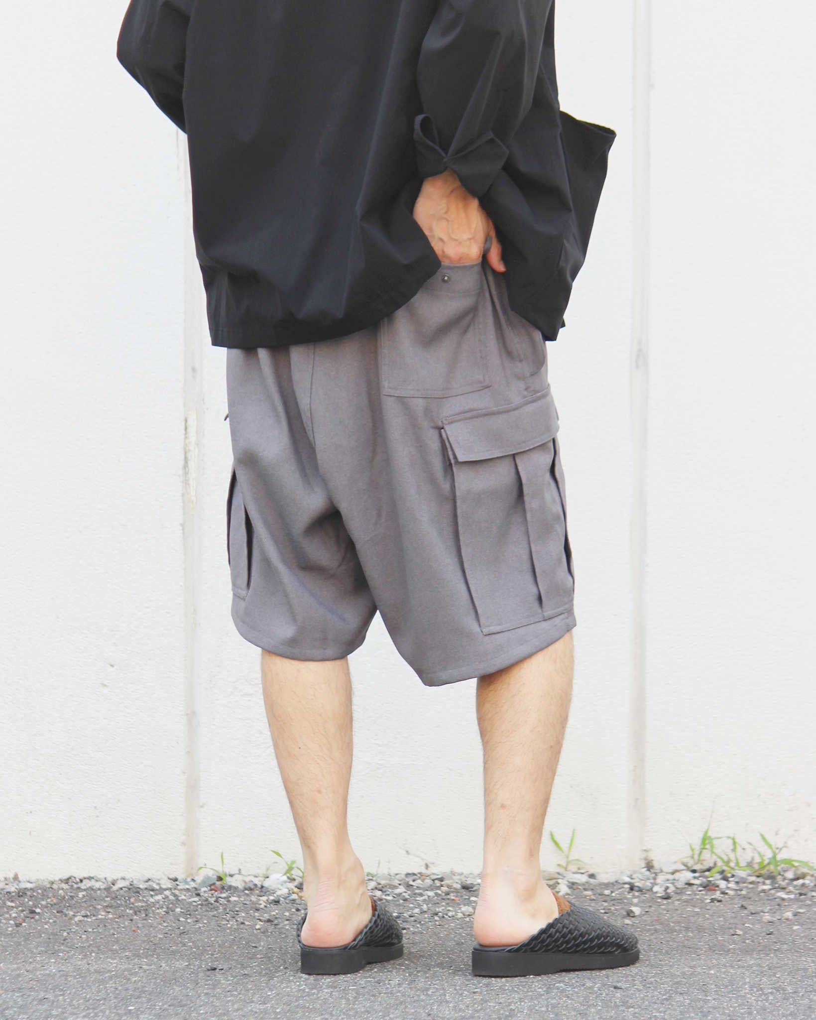 IMPRESTORE インプレストア / Randy shorts-sta-prest ランディー | Easy trousers Shorts イージートラウザーズショーツ (GRAY グレー)