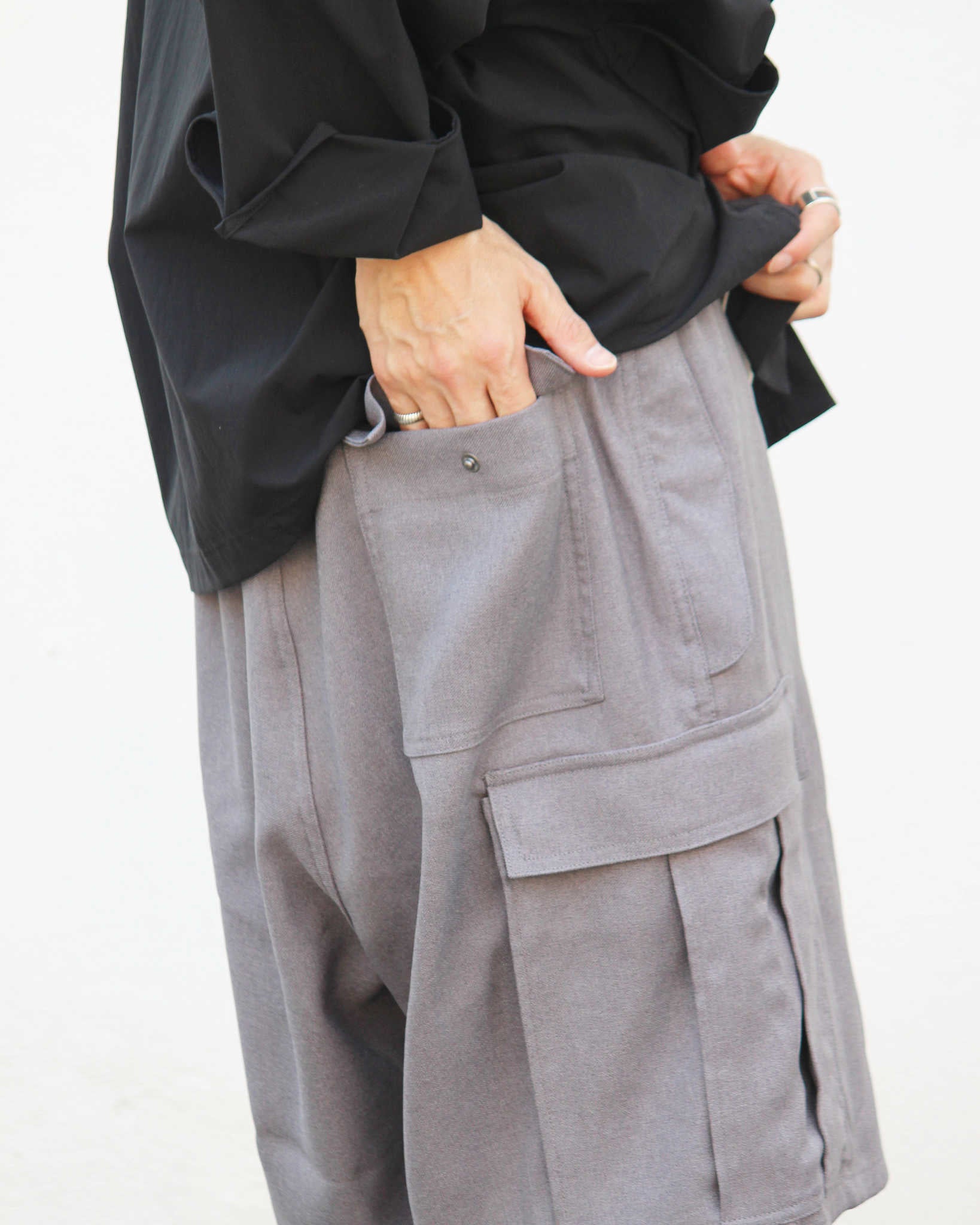 IMPRESTORE インプレストア / Randy shorts-sta-prest ランディー | Easy trousers Shorts イージートラウザーズショーツ (GRAY グレー)