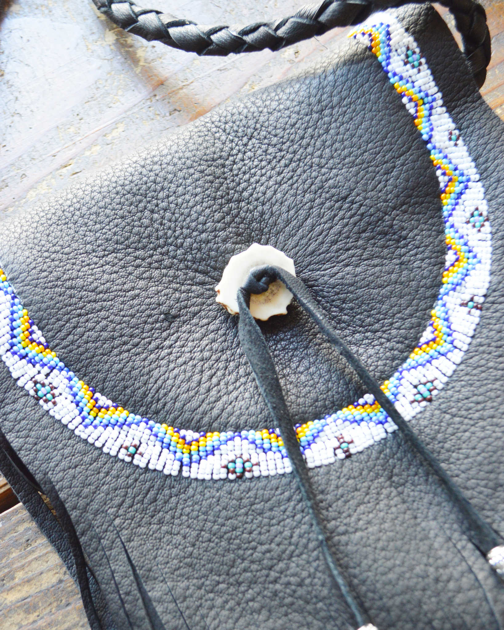 Nasngwam.×EARLYMORNING ナスングワム アーリーモーニング / BEADS MEDICINE BAG ビーズメディスンバッグ (BLACK ブラック)