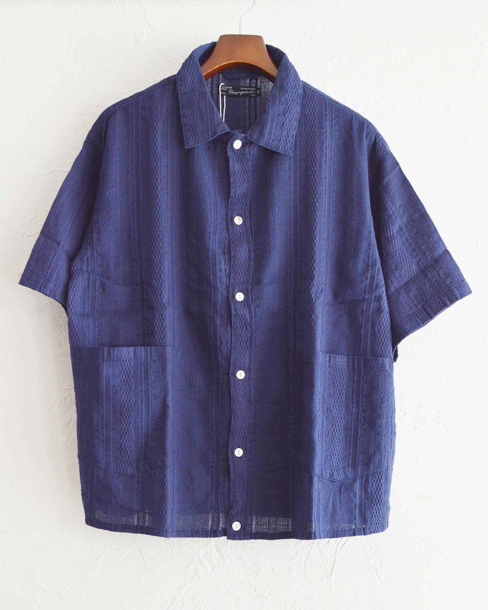 Nasngwam. ナスングワム / CLOUD S/S JACKET クラウドショートスリーブジャケット (NAVY ネイビー)