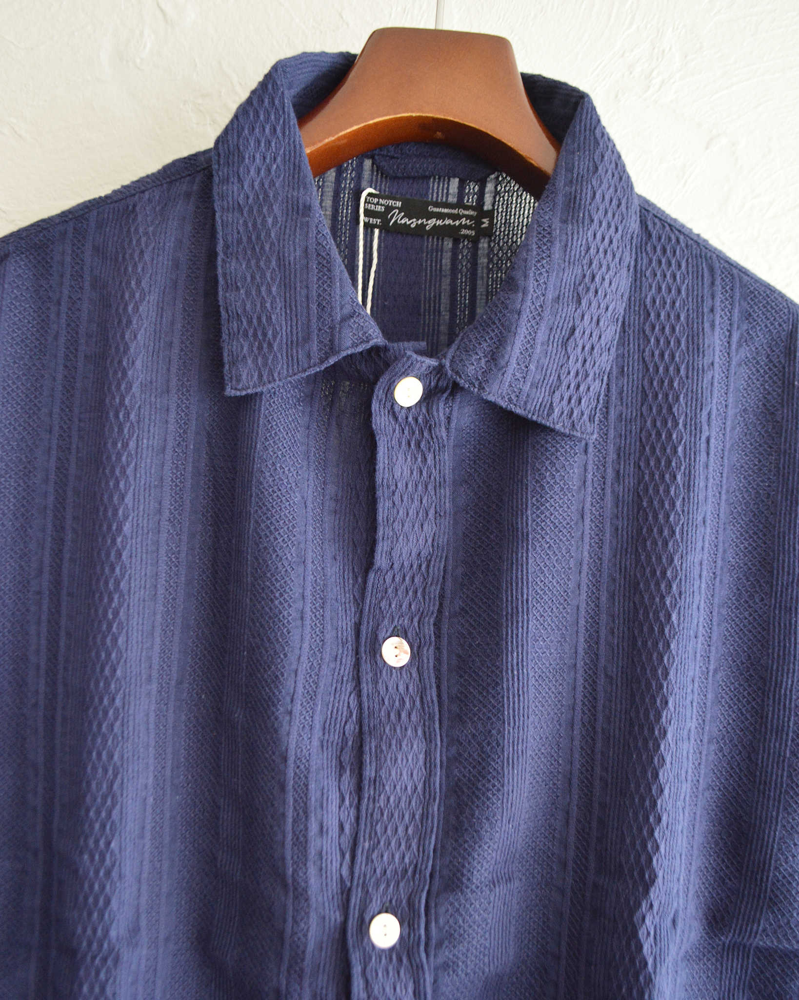 Nasngwam. ナスングワム / CLOUD S/S JACKET クラウドショートスリーブジャケット (NAVY ネイビー)