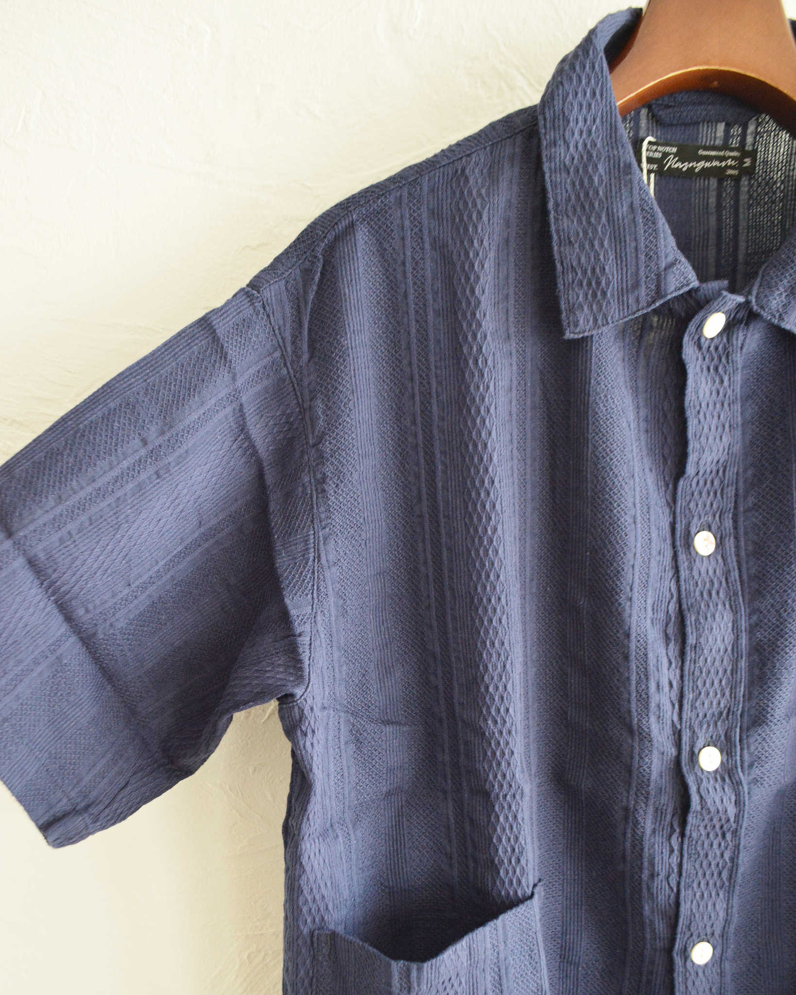 Nasngwam. ナスングワム / CLOUD S/S JACKET クラウドショートスリーブジャケット (NAVY ネイビー)