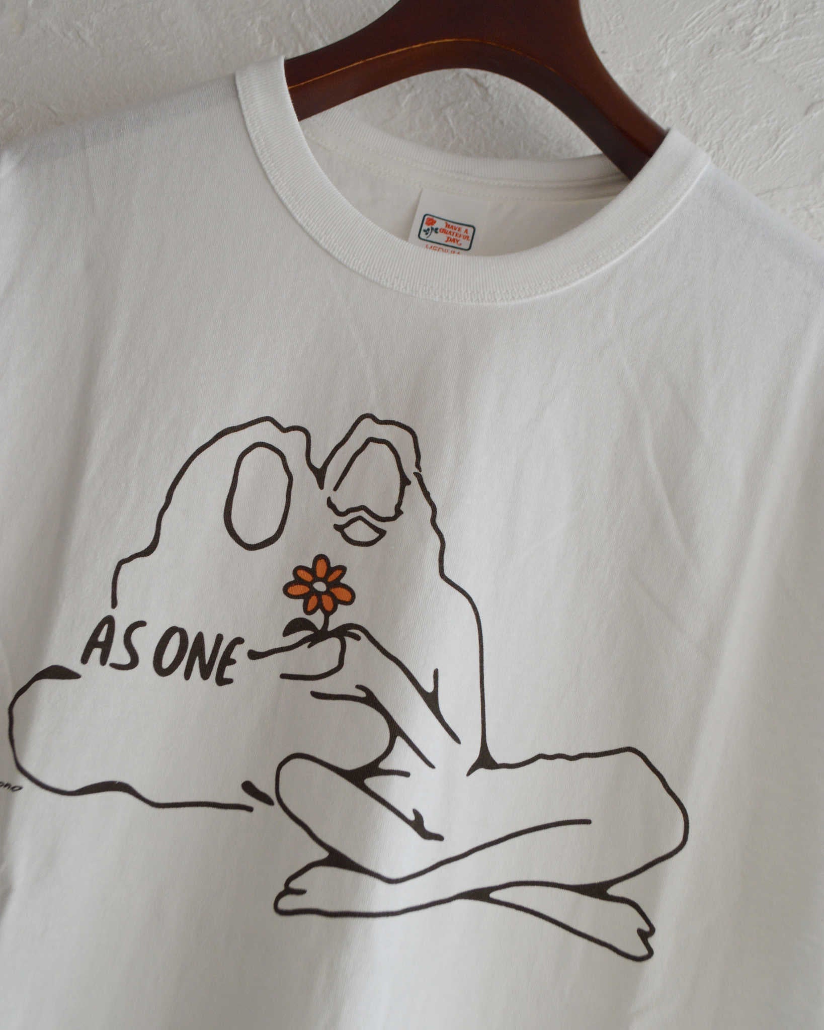 HAVE A GRATEFUL DAY ハブアグレイトフルデイ / T-SHIRT -AS ONE (WHITE ホワイト)