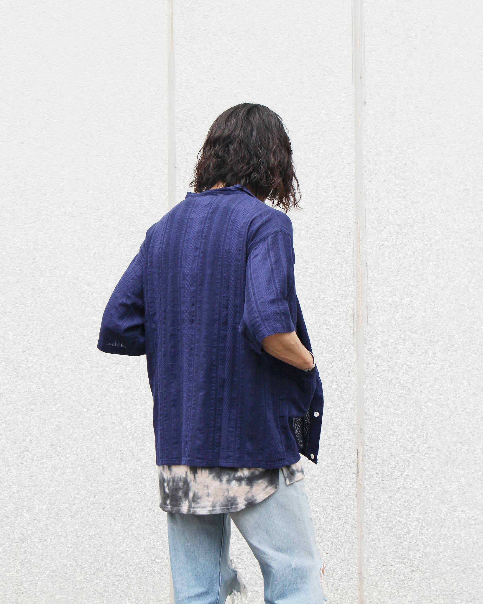 Nasngwam. ナスングワム / CLOUD S/S JACKET クラウドショートスリーブジャケット (NAVY ネイビー)