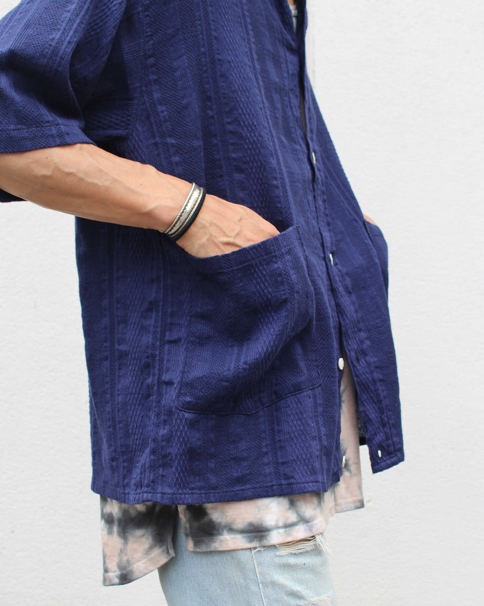 Nasngwam. ナスングワム / CLOUD S/S JACKET クラウドショートスリーブジャケット (NAVY ネイビー)