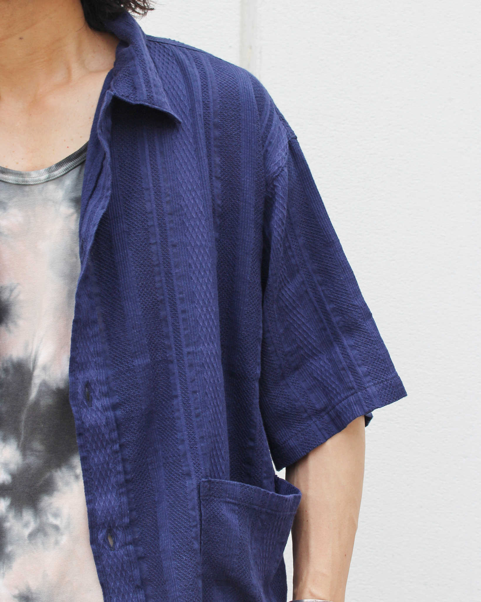 Nasngwam. ナスングワム / CLOUD S/S JACKET クラウドショートスリーブジャケット (NAVY ネイビー)