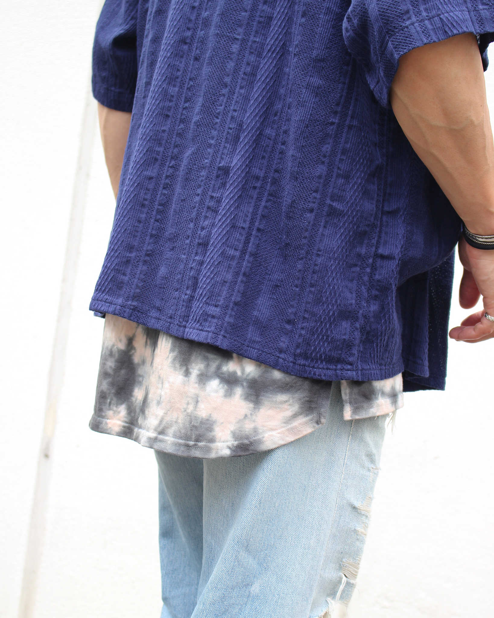 Nasngwam. ナスングワム / CLOUD S/S JACKET クラウドショートスリーブジャケット (NAVY ネイビー)