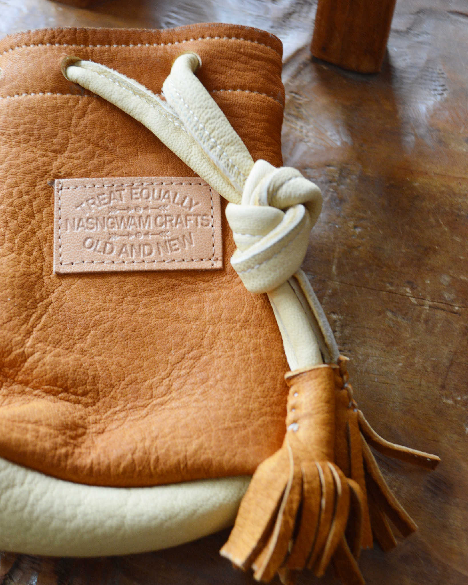 Nasngwam.×EARLYMORNING ナスングワム アーリーモーニング / DEERSKIN BEER BAG ディアスキンビールバッグ (CAMEL キャメル)