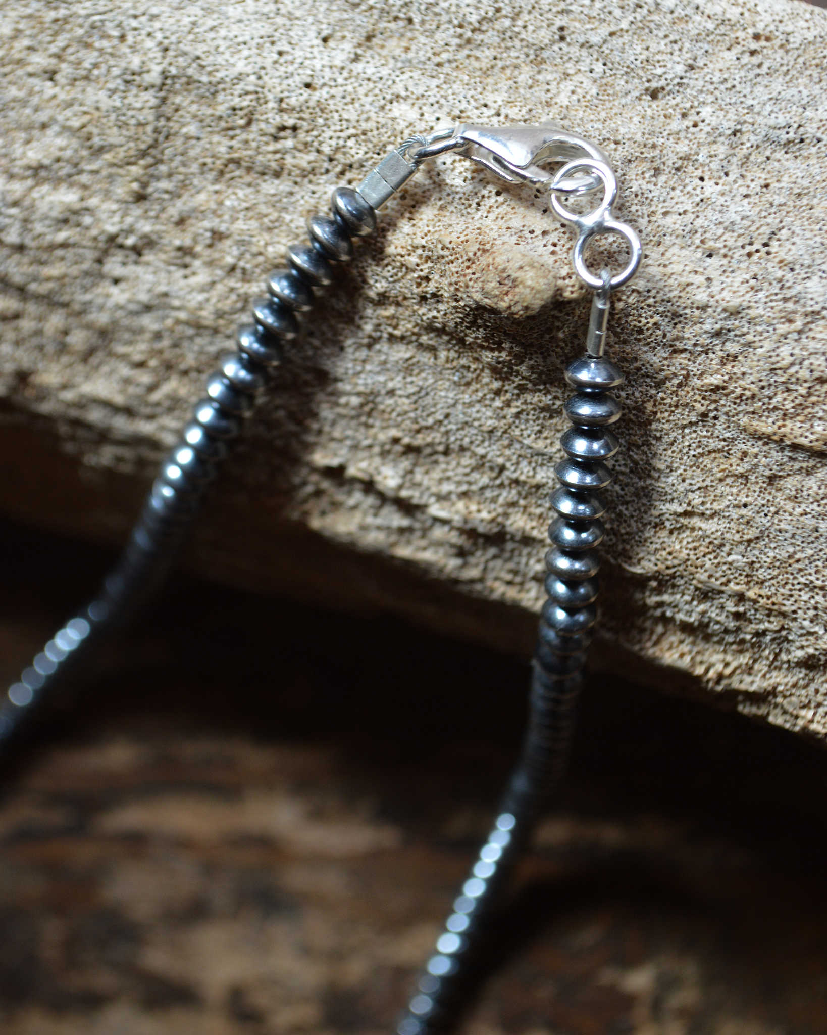 Indian jewelry インディアンジュエリー / Navajo Pearl Necklace ナバホパールネックレス UANGIE TOCHINI (5mm 45cm)
