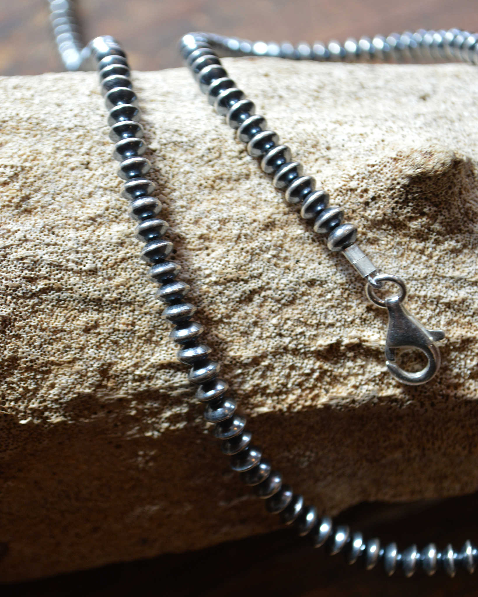 Indian jewelry インディアンジュエリー / Navajo Pearl Necklace ナバホパールネックレス UANGIE TOCHINI (5mm 45cm)