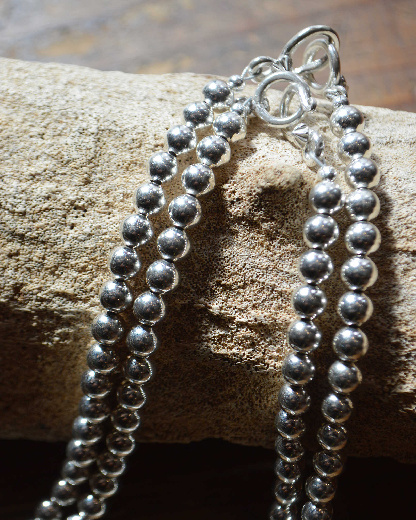 Indian jewelry インディアンジュエリー / Navajo Pearl Necklace ナバホパールネックレス TERESA BELONE (6mm 45cm)