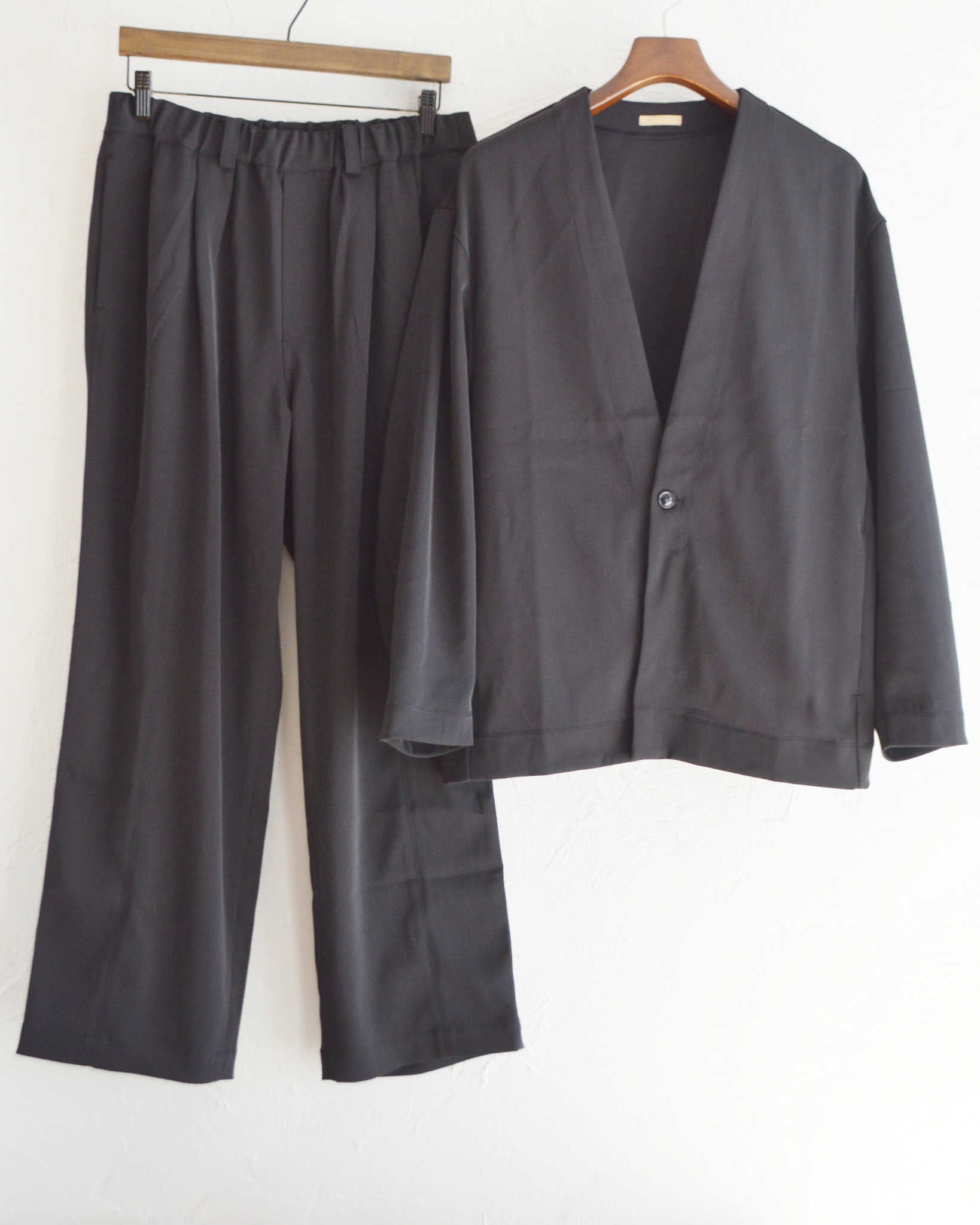 LAMOND ラモンド / TWILL TWIST CENTER SEAM PANTS ツイルセンターシームパンツ (BLACK ブラック)