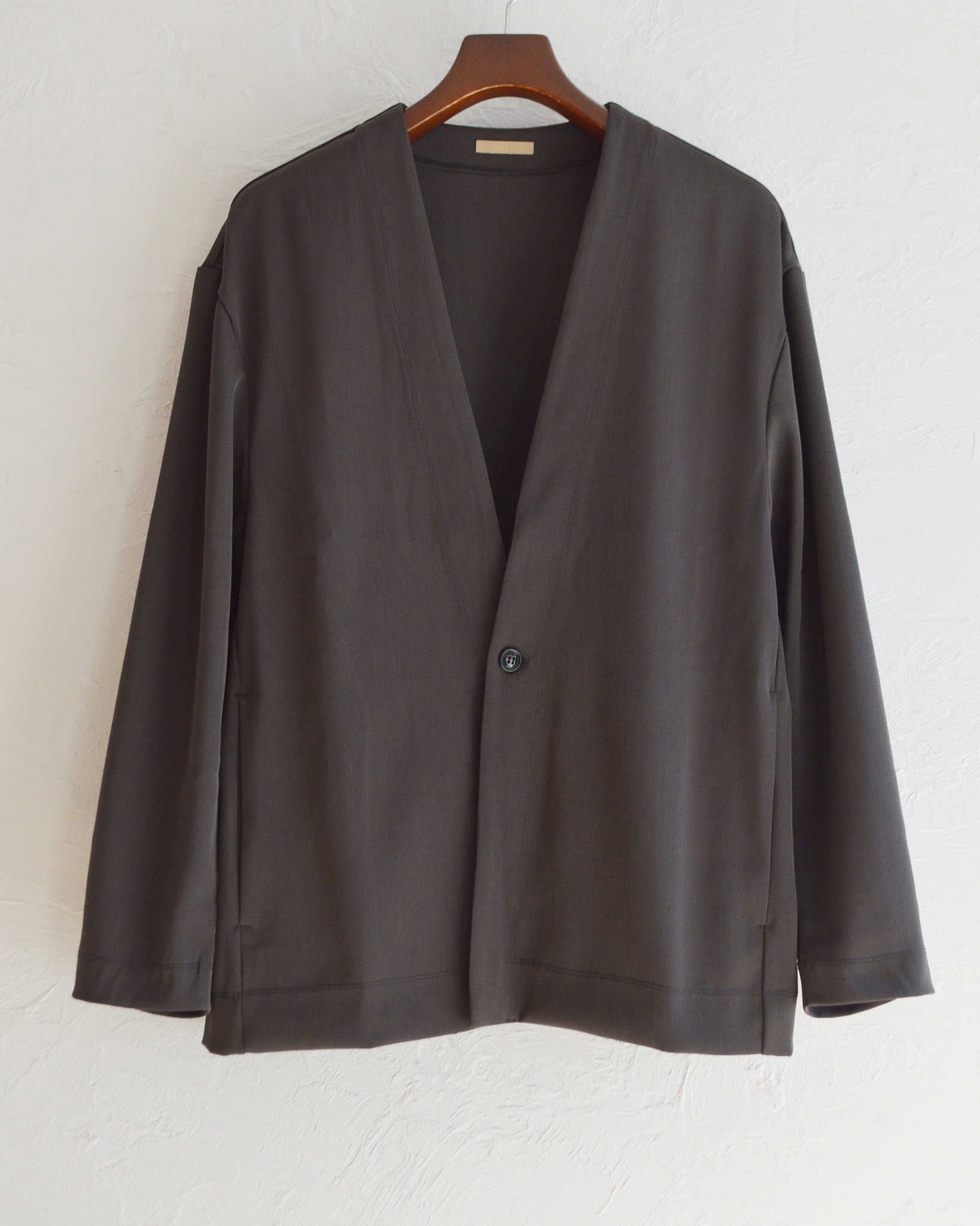 LAMOND ラモンド / TWILL TWIST CARDIGAN JACKET ツイルツイストカーディガンジャケット (DARK BROWN ダークブラウン)