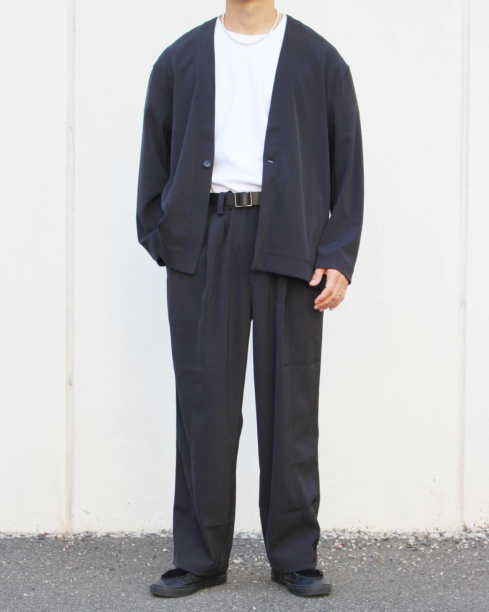LAMOND ラモンド / TWILL TWIST CENTER SEAM PANTS ツイルセンターシームパンツ (BLACK ブラック)