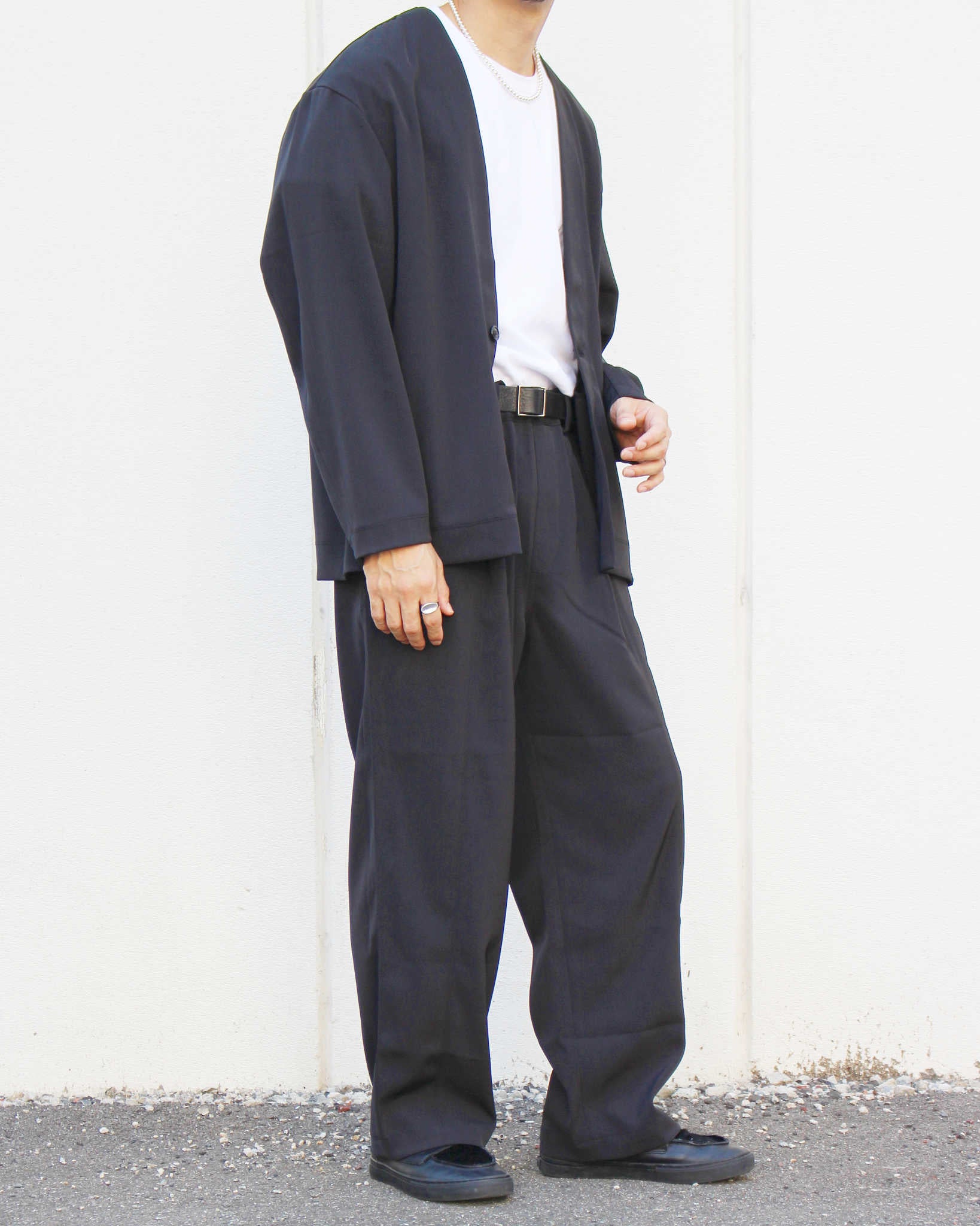 LAMOND ラモンド / TWILL TWIST CENTER SEAM PANTS ツイルセンターシームパンツ (BLACK ブラック)