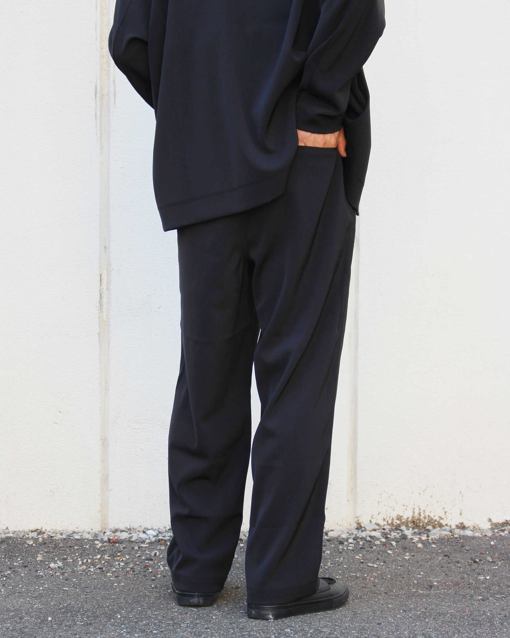 LAMOND ラモンド / TWILL TWIST CENTER SEAM PANTS ツイルセンターシームパンツ (BLACK ブラック)