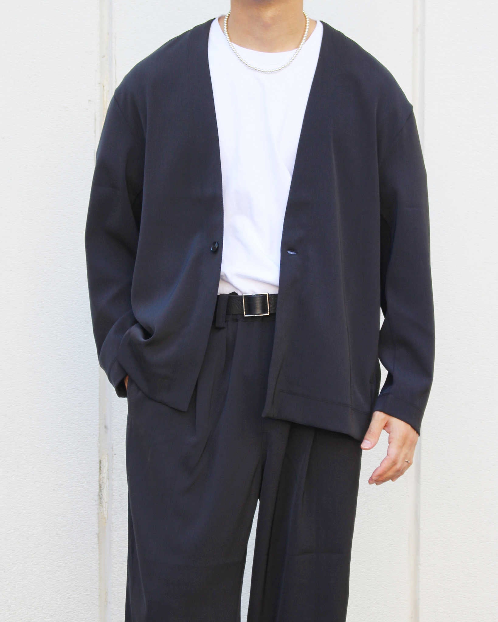 LAMOND ラモンド / TWILL TWIST CARDIGAN JACKET ツイルツイストカーディガンジャケット (BLACK ブラック)