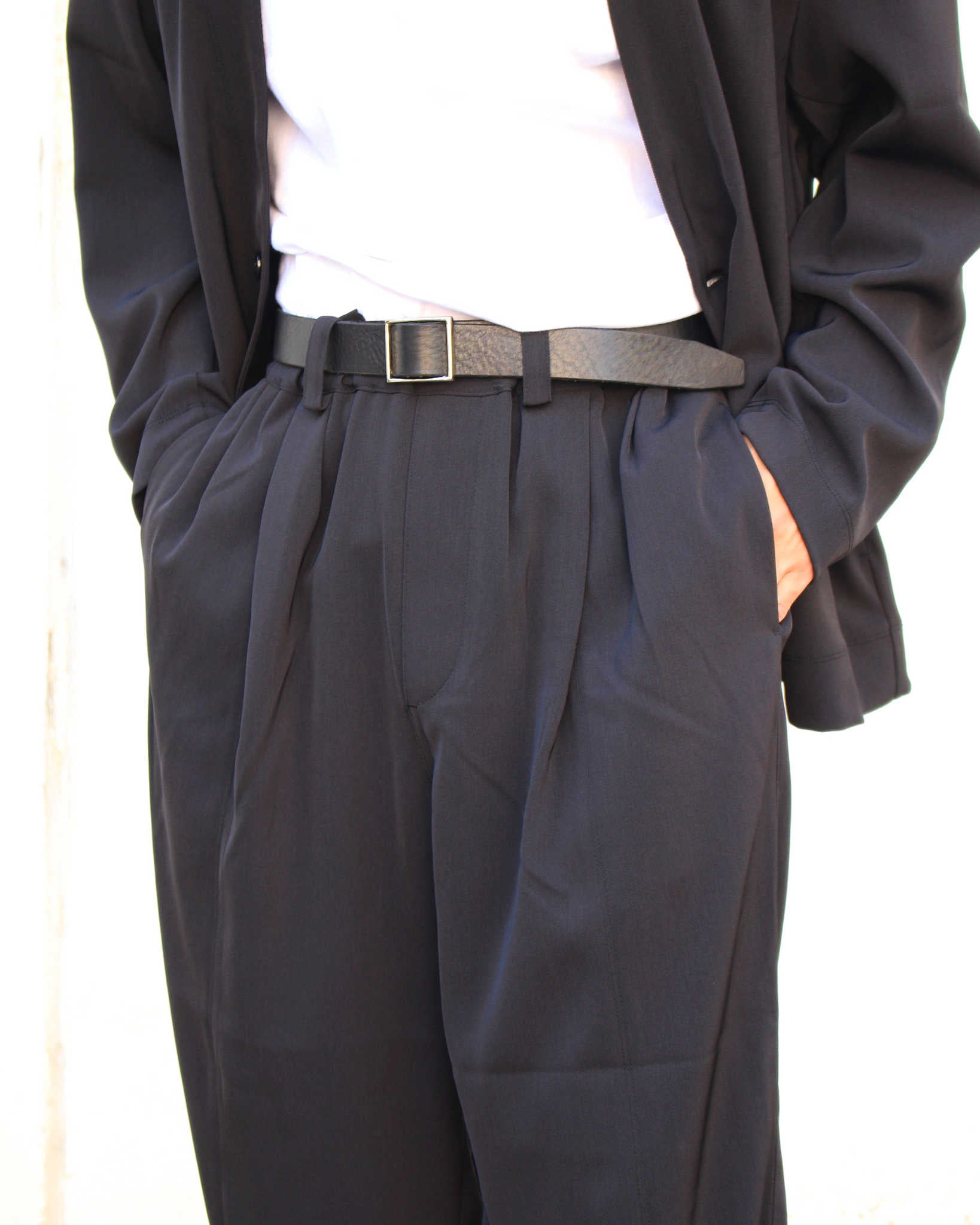 LAMOND ラモンド / TWILL TWIST CENTER SEAM PANTS ツイルセンターシームパンツ (BLACK ブラック)