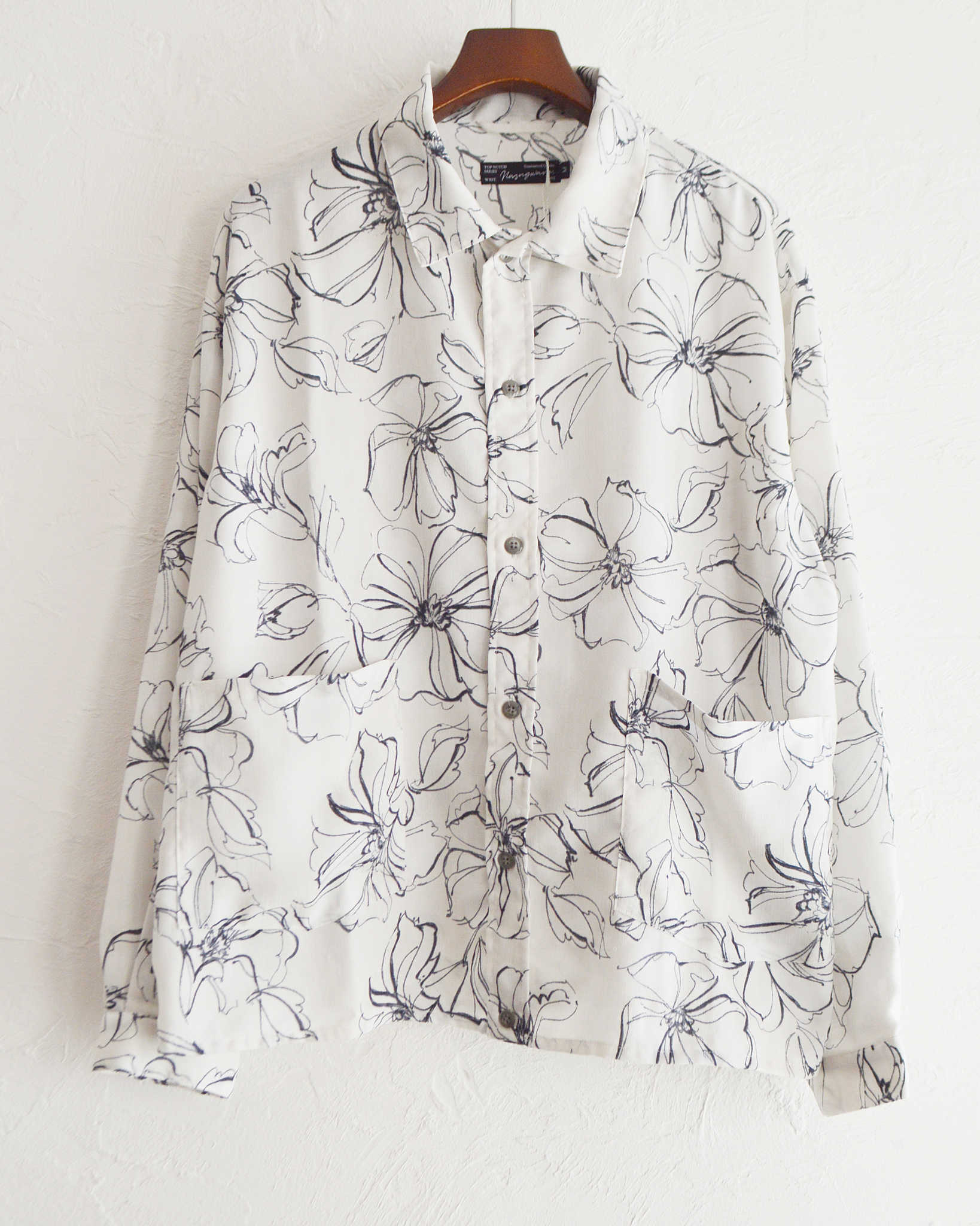 Nasngwam. ナスングワム / VAGUE FLOWER JACKET ヴェイグフラワージャケット (WHITE ホワイト)