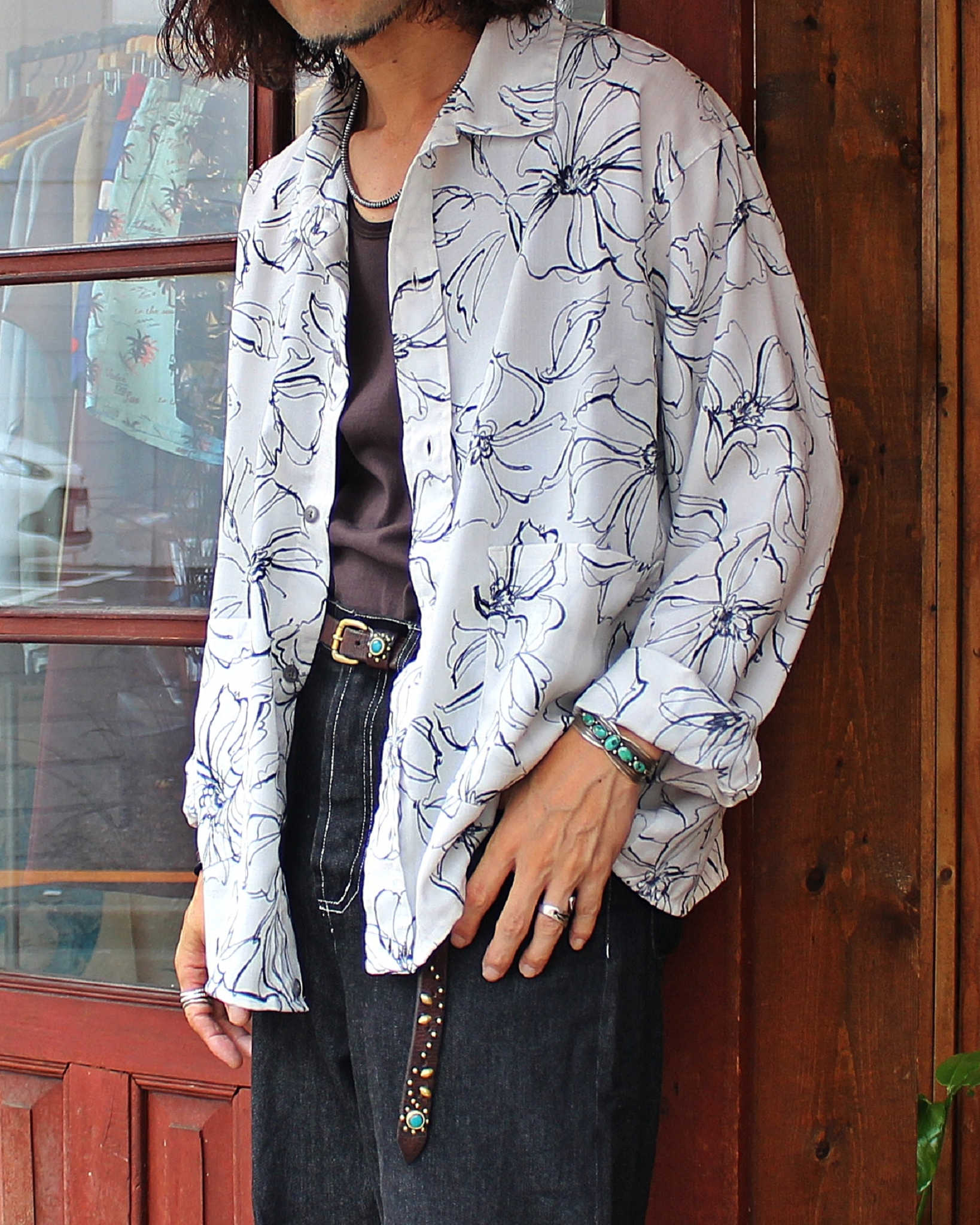 Nasngwam. ナスングワム / VAGUE FLOWER JACKET ヴェイグフラワージャケット (WHITE ホワイト)