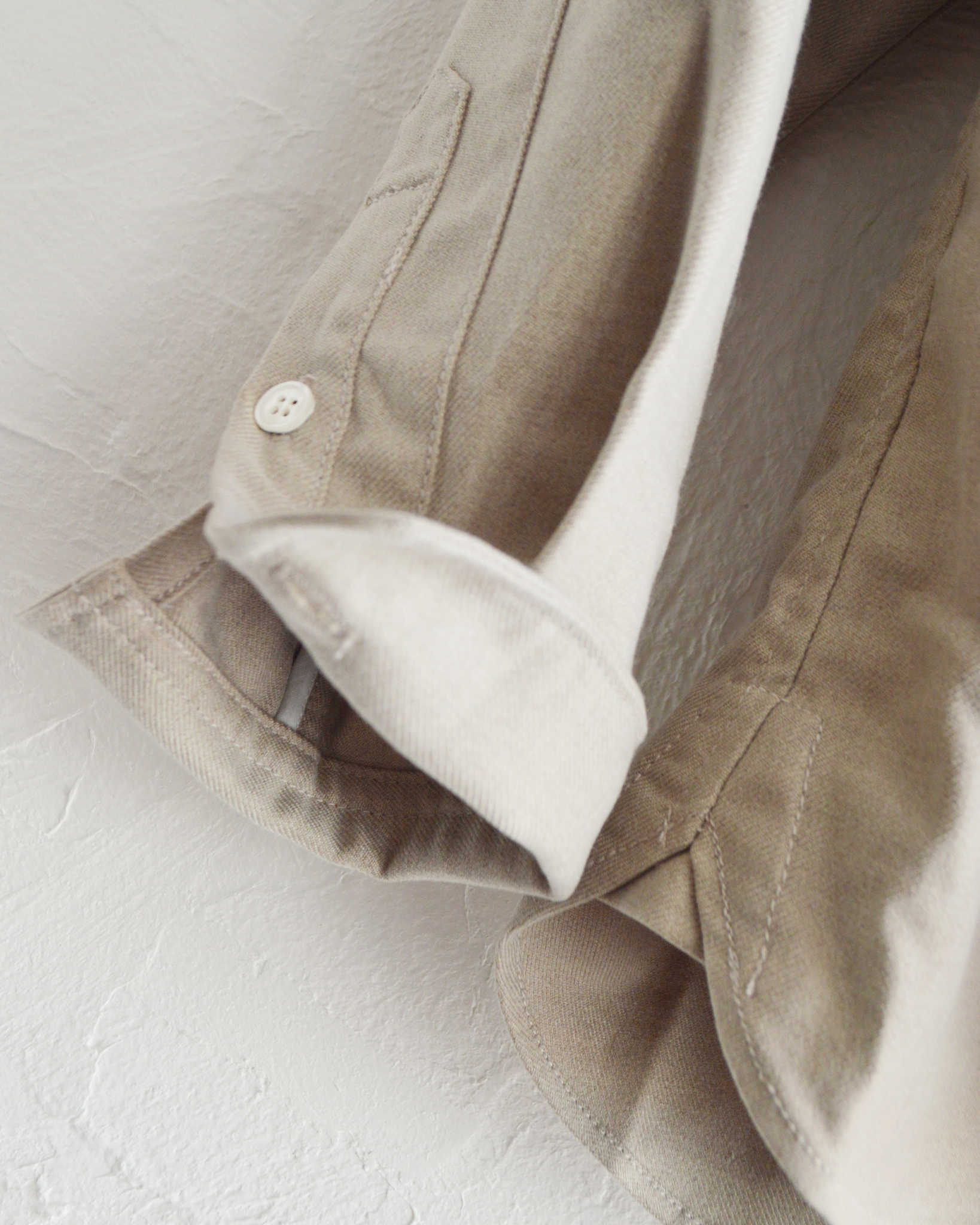 modemdesign モデムデザイン / WOOL MIX SHIRTS ウールミックスシャツ (BEIGE ベージュ)