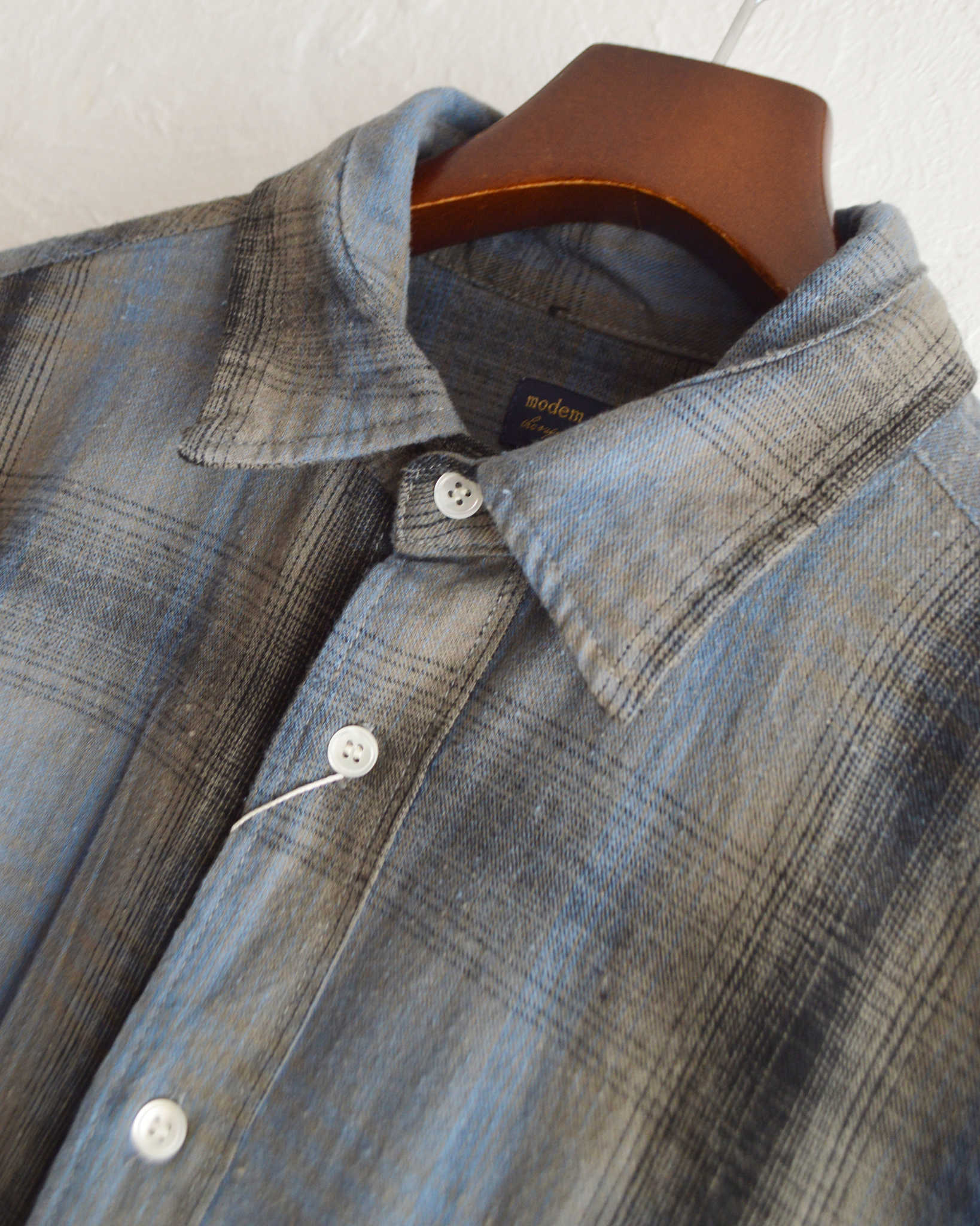 modemdesign モデムデザイン / CHECK SHIRTS チェックシャツ (OLIVE オリーブ)