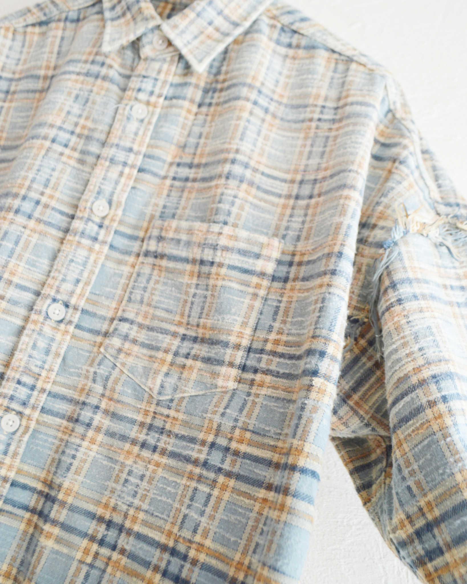 minami Anderson ミナミアンダーソン / Gradient Bleach Shirt グレディエントブリーチシャツ (SAX サックス)