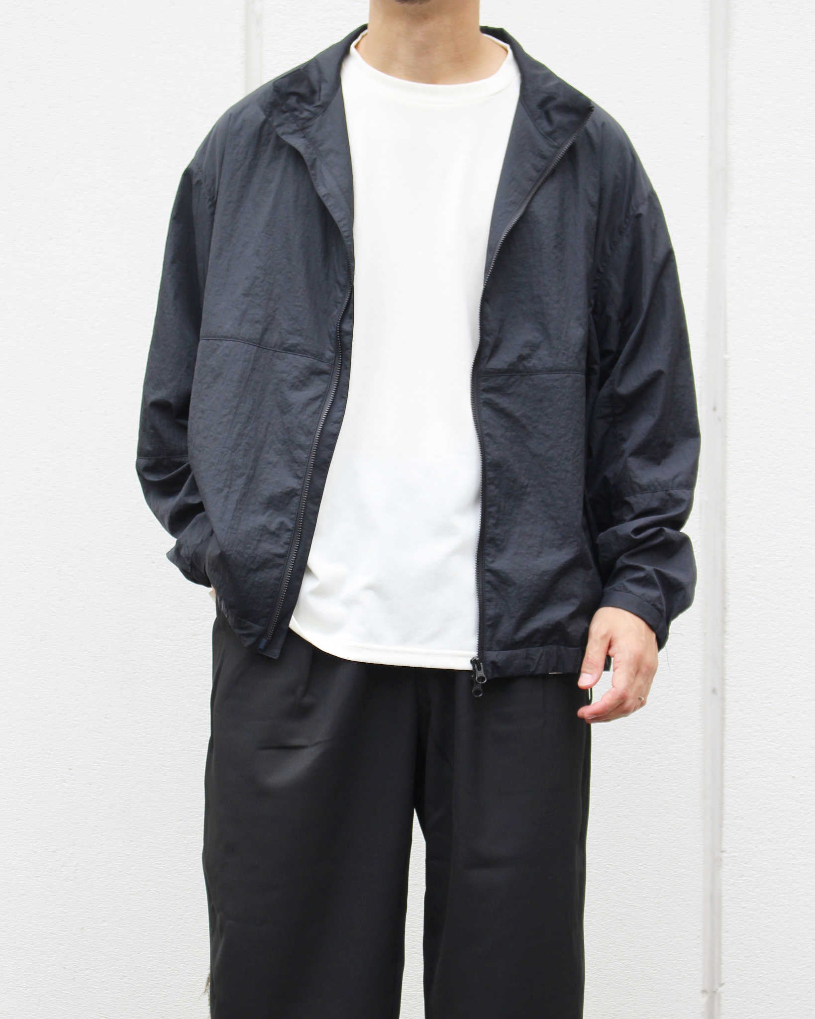 LAMOND ラモンド / POCKETABLE NYLON BLOUSON ポケッタブルナイロンブルゾン (BLACK ブラック)