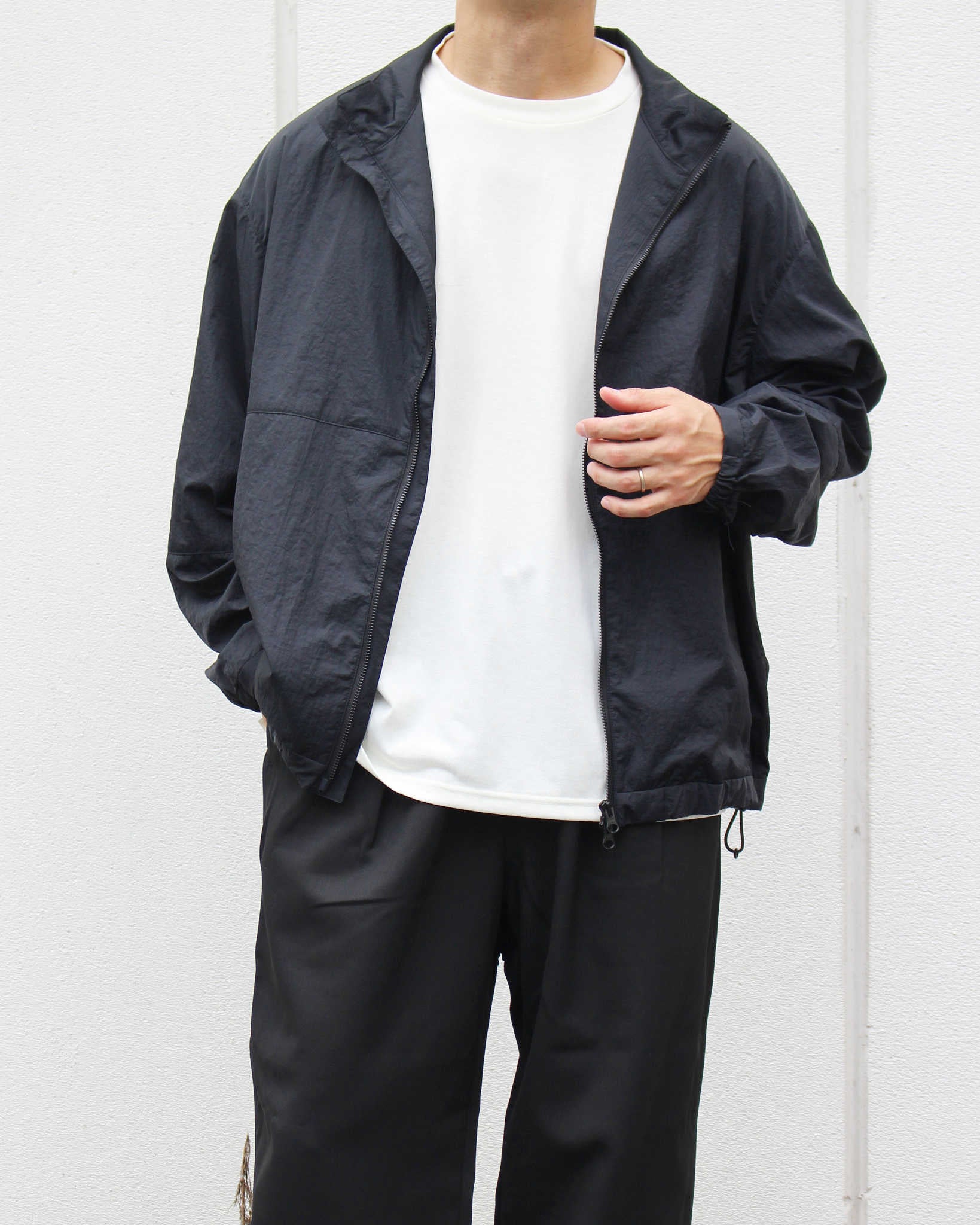 LAMOND ラモンド / POCKETABLE NYLON BLOUSON ポケッタブルナイロンブルゾン (BLACK ブラック)