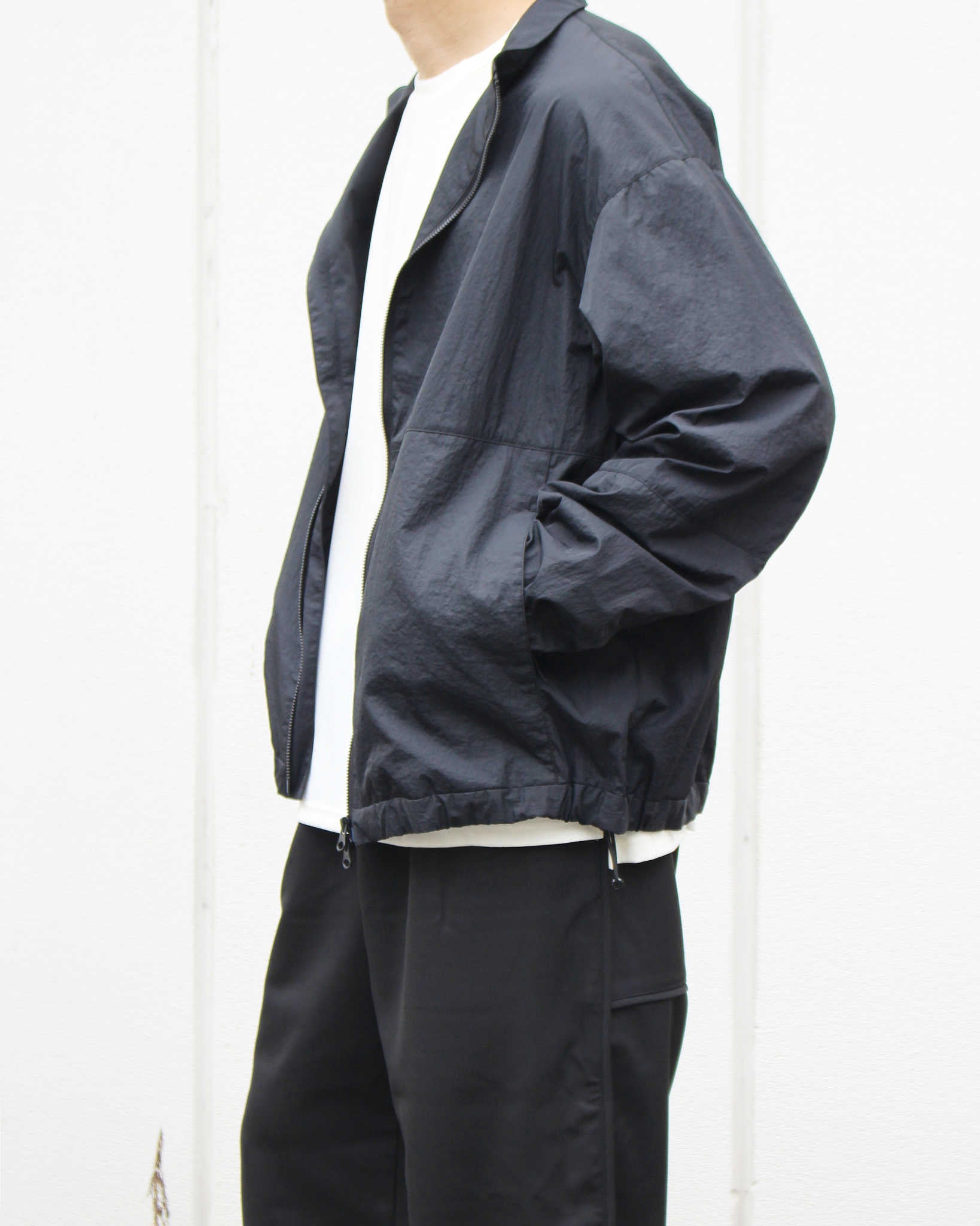 LAMOND ラモンド / POCKETABLE NYLON BLOUSON ポケッタブルナイロンブルゾン (BLACK ブラック)