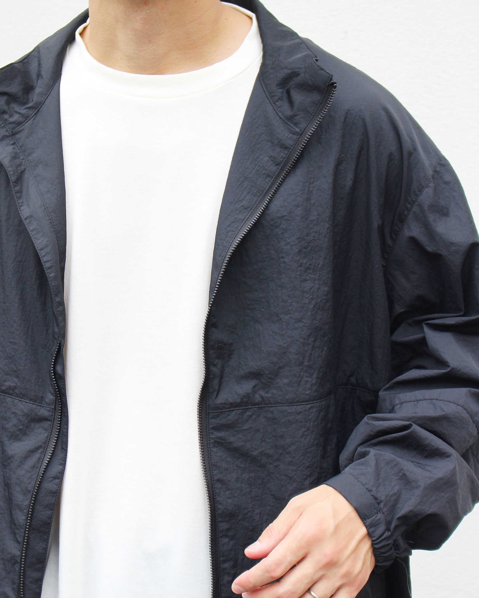 LAMOND ラモンド / POCKETABLE NYLON BLOUSON ポケッタブルナイロンブルゾン (BLACK ブラック)