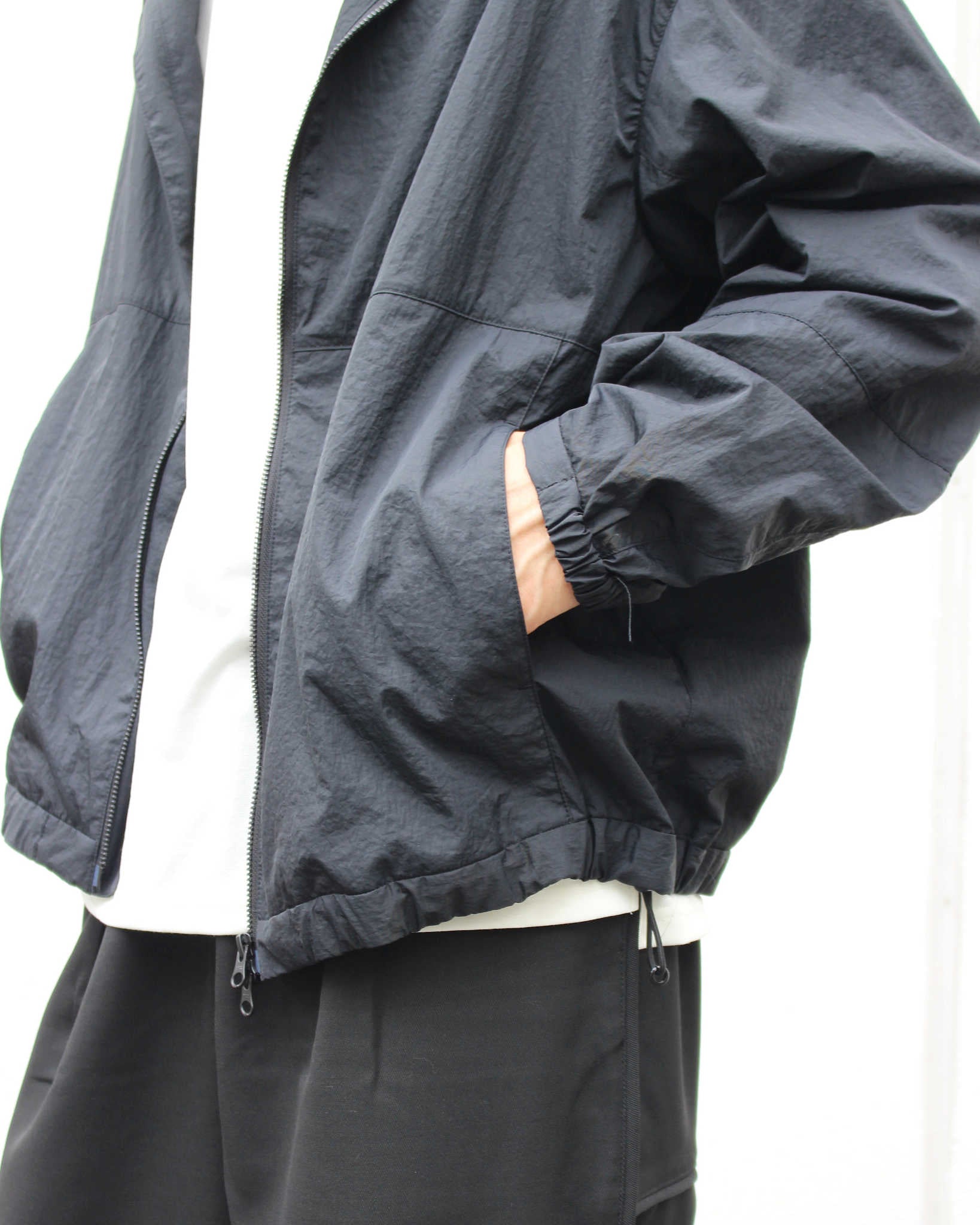 LAMOND ラモンド / POCKETABLE NYLON BLOUSON ポケッタブルナイロンブルゾン (BLACK ブラック)