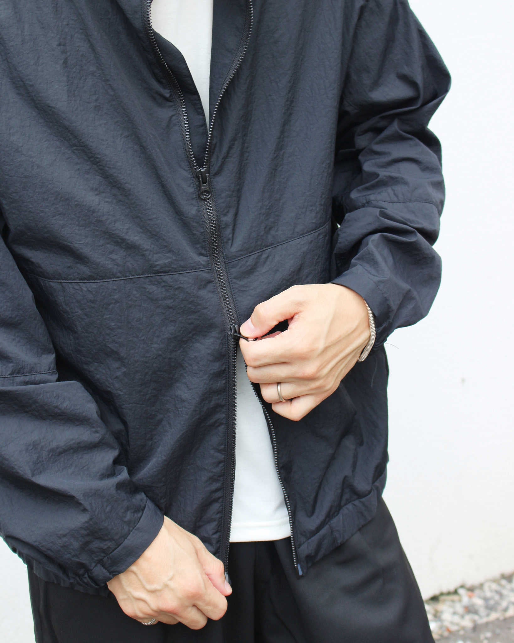 LAMOND ラモンド / POCKETABLE NYLON BLOUSON ポケッタブルナイロンブルゾン (BLACK ブラック)