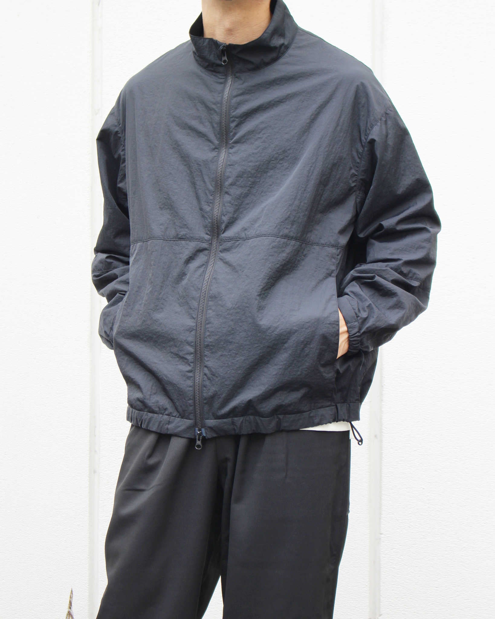 LAMOND ラモンド / POCKETABLE NYLON BLOUSON ポケッタブルナイロンブルゾン (BLACK ブラック)