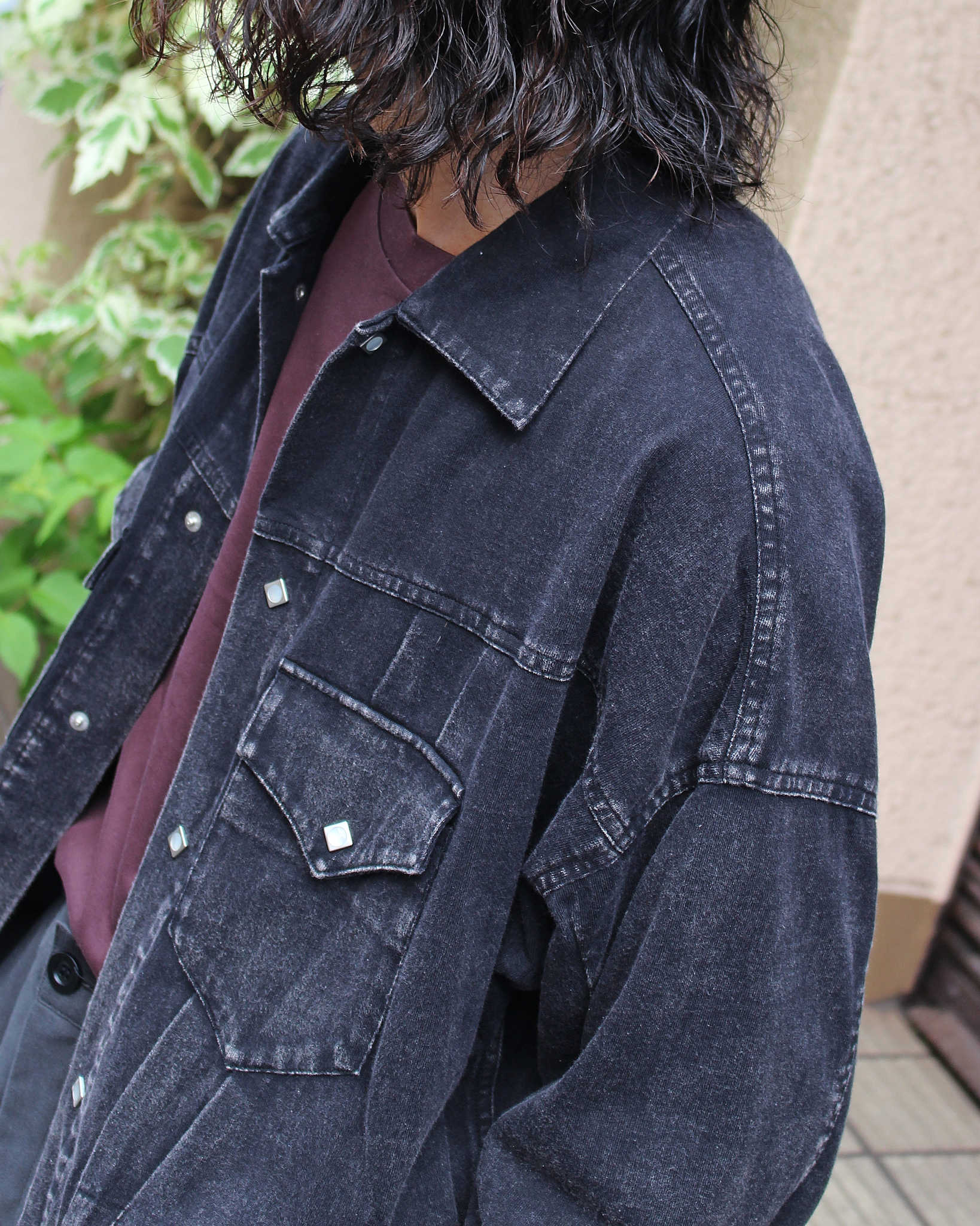 IMPRESTORE インプレストア / Lorraine t-cloth V.D ロレーヌ | Western Short JKT ウエスタンショートジャケット (FADED BLACK フェイデットブラック)