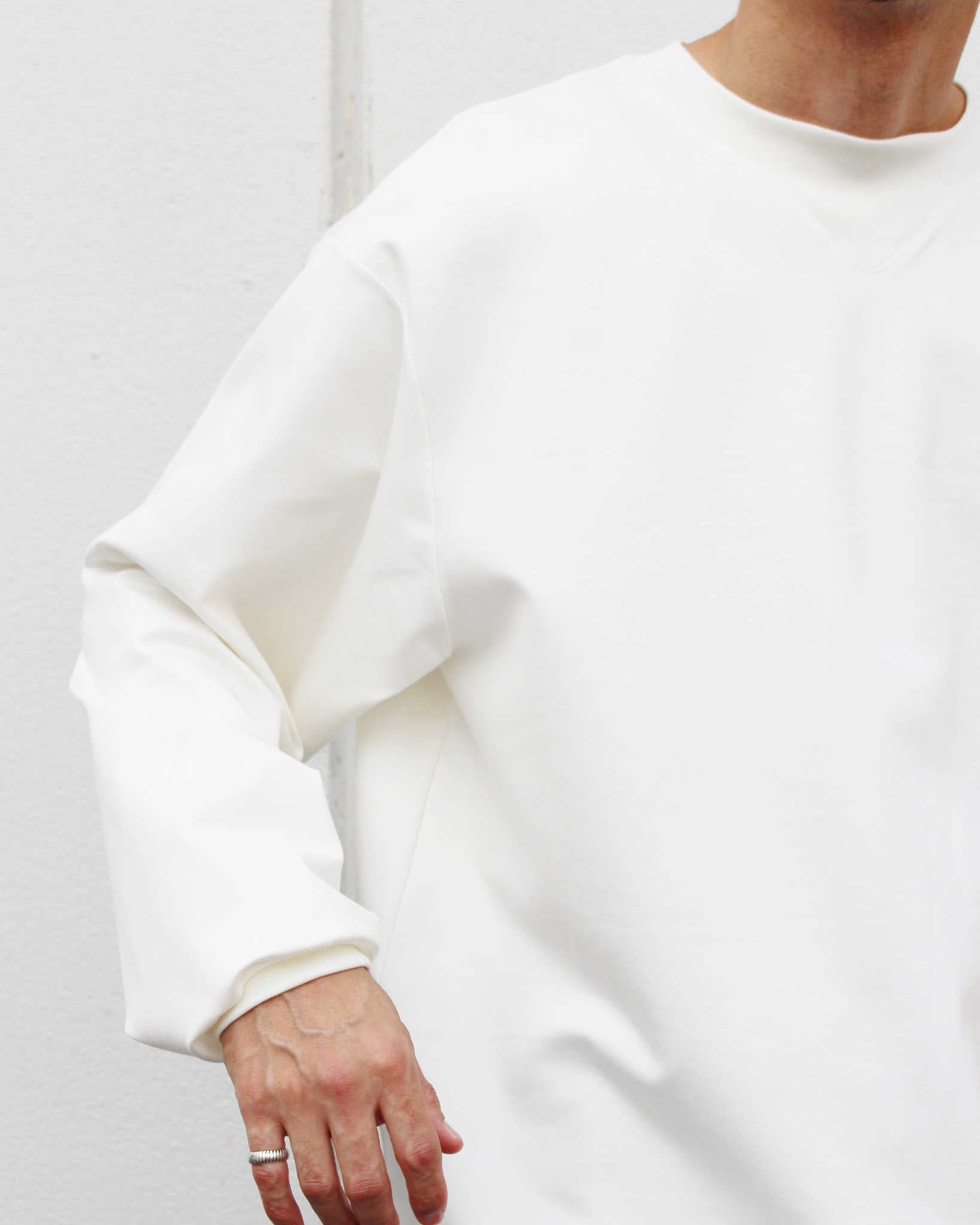 LAMOND ラモンド / SILKY CREW NECK PULLOVER シルキーネックプルオーバー (WHITE ホワイト)