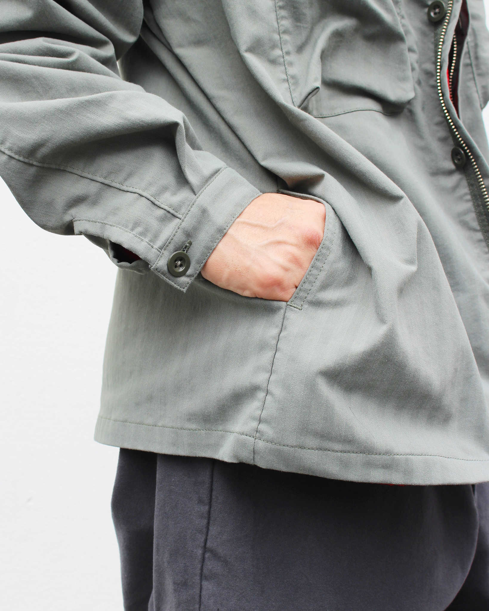 necessary or unnecessary ネセサリーオアアンネセサリー N.O.UN / WATCH SHIRT ウォッチシャツ (SAGE セージ)