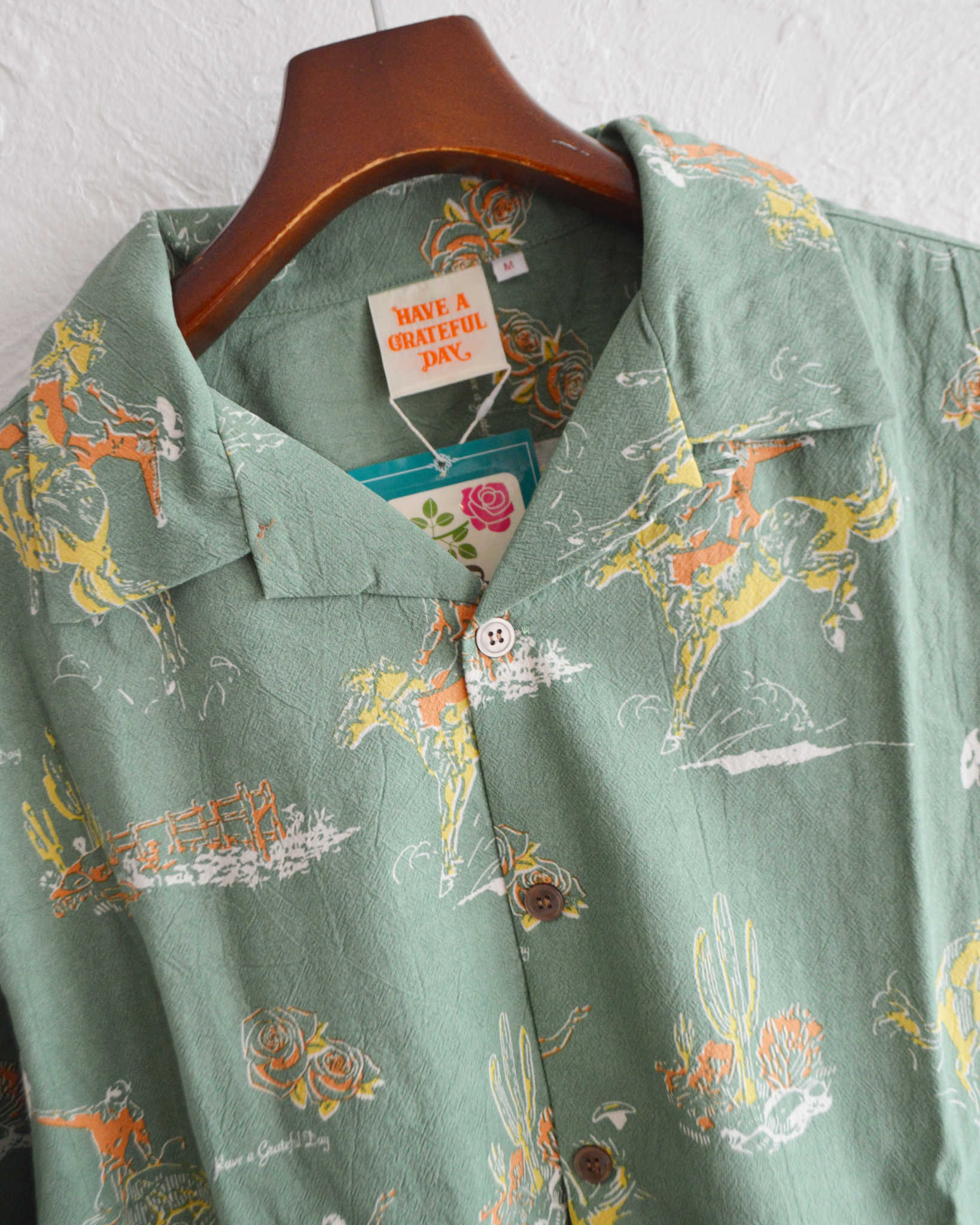 HAVE A GRATEFUL DAY ハブアグレイトフルデイ / L/S SHIRT ロングスリーブシャツ (GREEN グリーン)