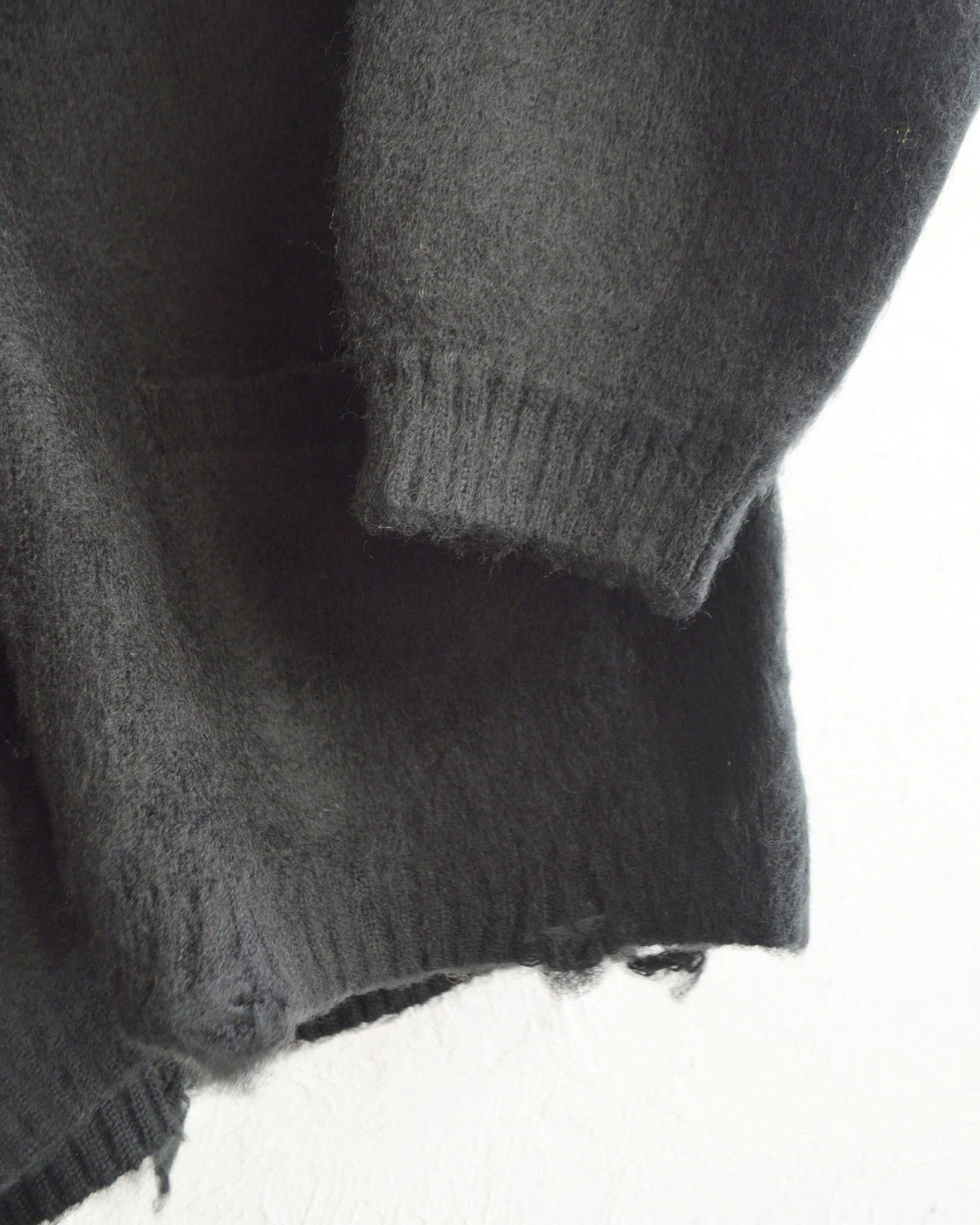 TOWN CRAFT タウンクラフト / WORN-OUT SOLID CARDIGAN ウォーンアウトソリッドカーディガン (BLACK ブラック)