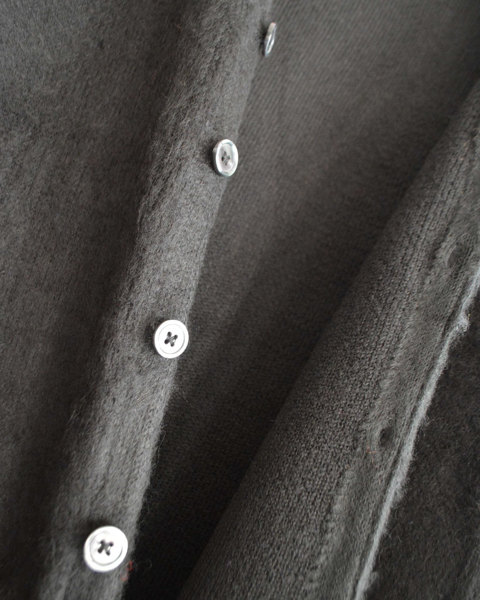 TOWN CRAFT タウンクラフト / WORN-OUT SOLID CARDIGAN ウォーンアウトソリッドカーディガン (BLACK ブラック)