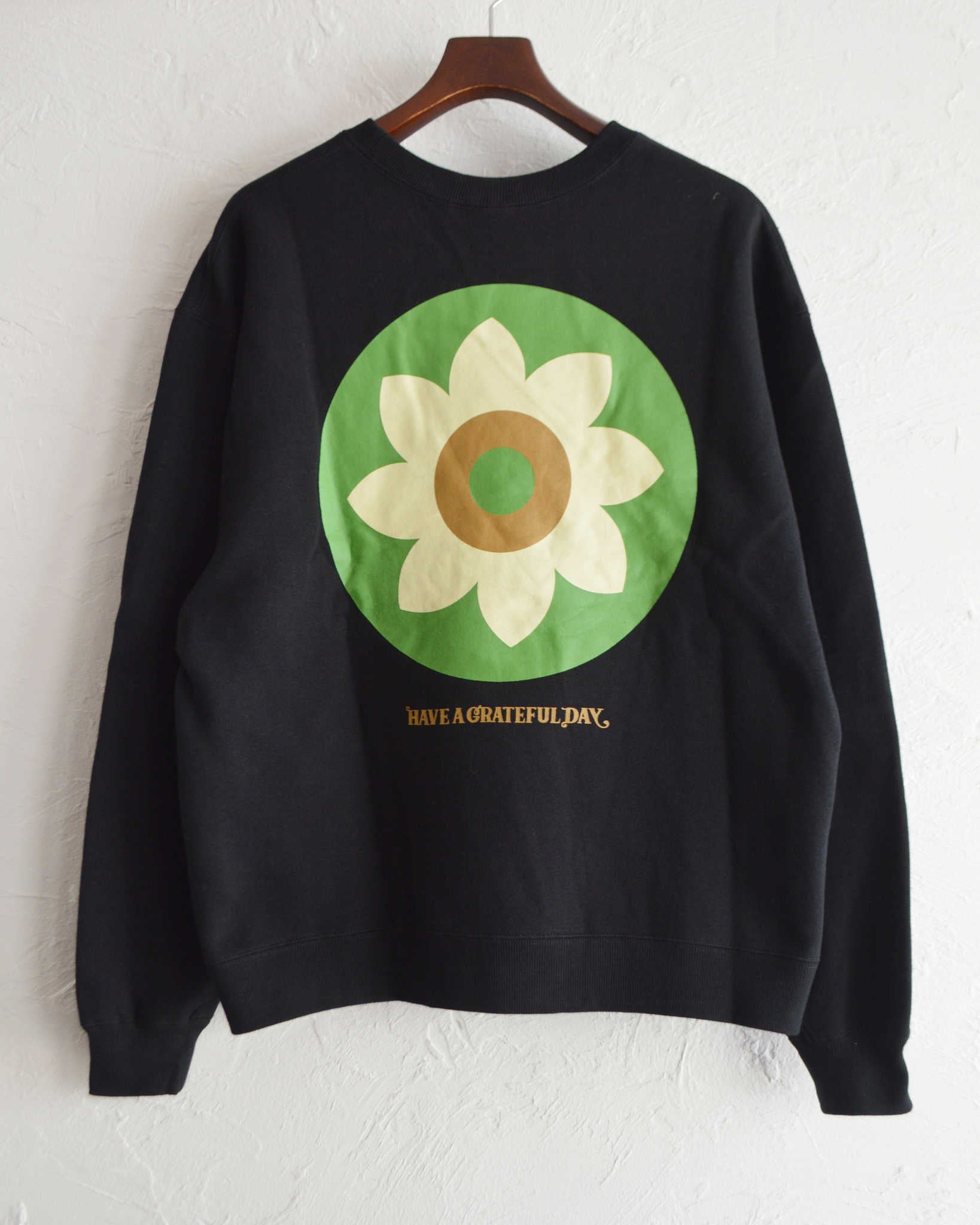 HAVE A GRATEFUL DAY ハブアグレイトフルデイ / SWEATSHIRT -HELIOTROPISM スウェットシャツへリオトロピズム (BLACK ブラック)