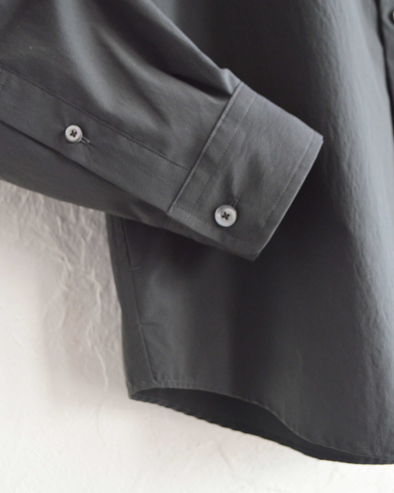 LAMOND ラモンド / COTTONY CREASED SHIRT コットニークリーストシャツ (MOSS CHARCOAL モスチャコール)