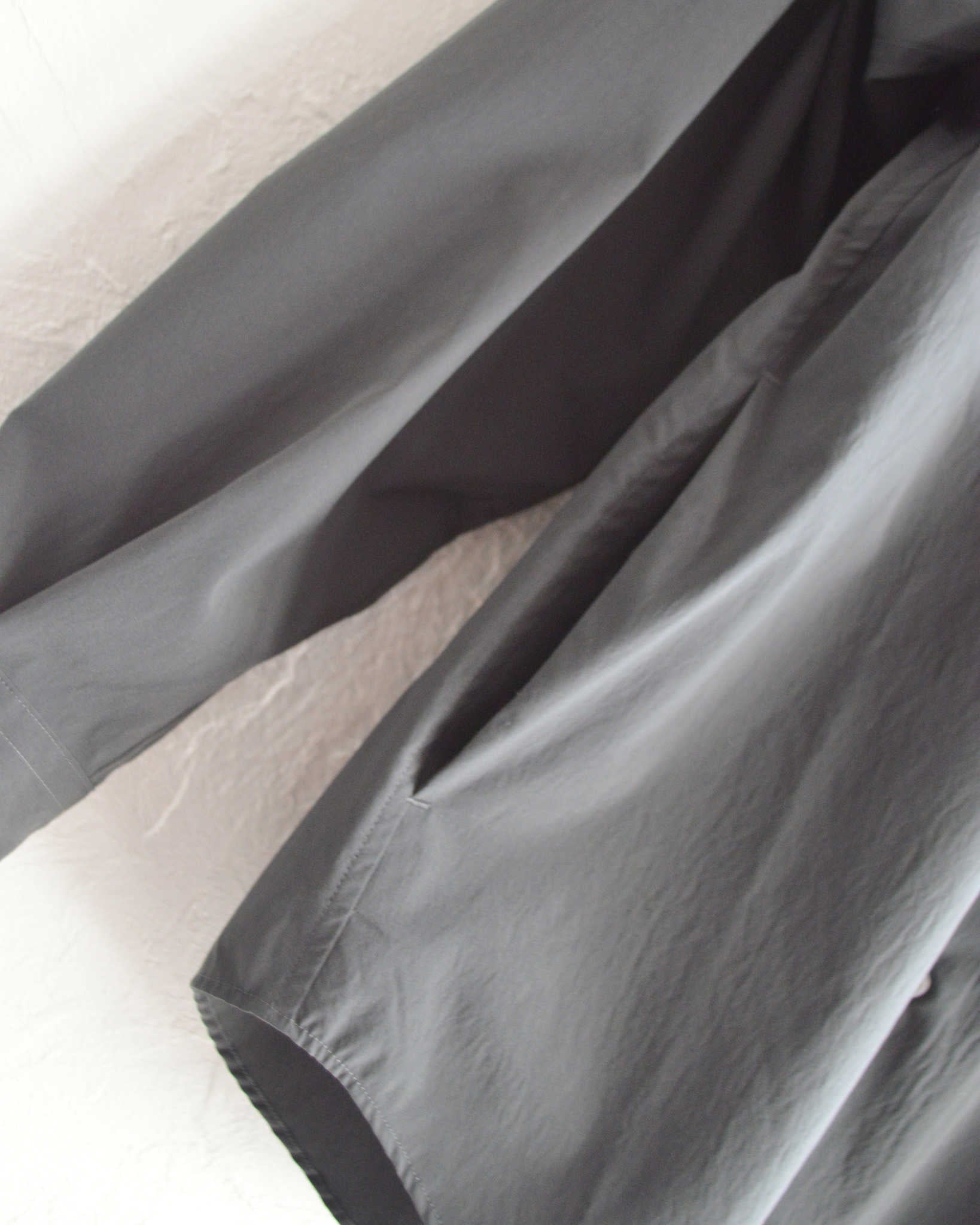 LAMOND ラモンド / COTTONY CREASED SHIRT コットニークリーストシャツ (MOSS CHARCOAL モスチャコール)