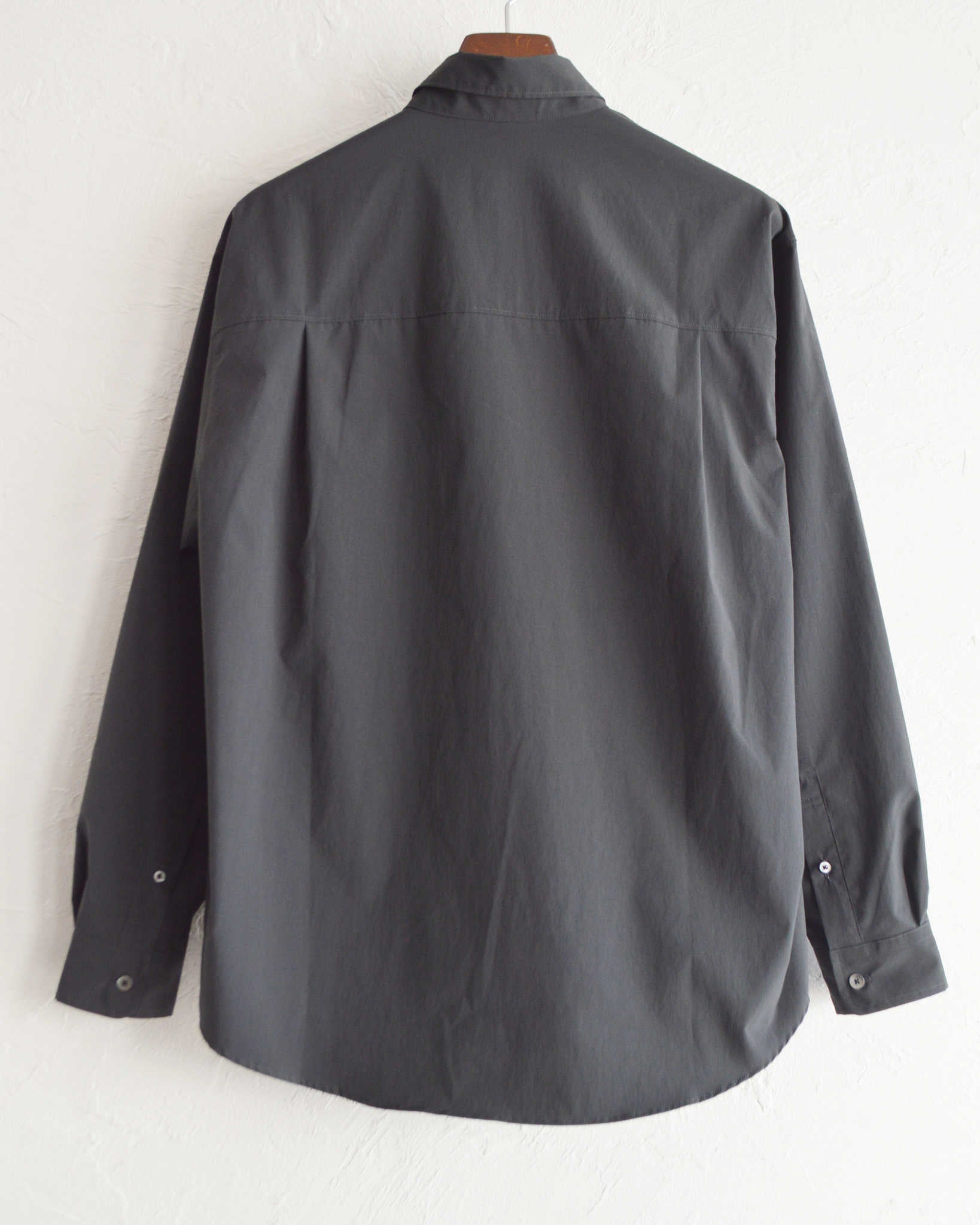 LAMOND ラモンド / COTTONY CREASED SHIRT コットニークリーストシャツ (MOSS CHARCOAL モスチャコール)