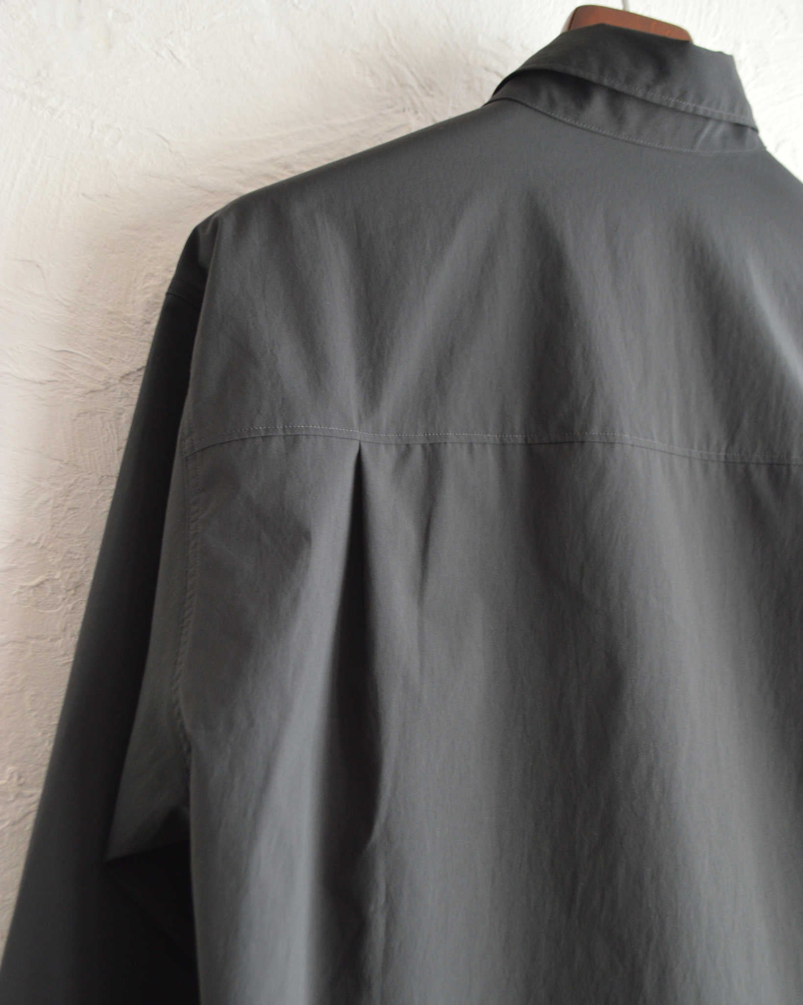 LAMOND ラモンド / COTTONY CREASED SHIRT コットニークリーストシャツ (MOSS CHARCOAL モスチャコール)
